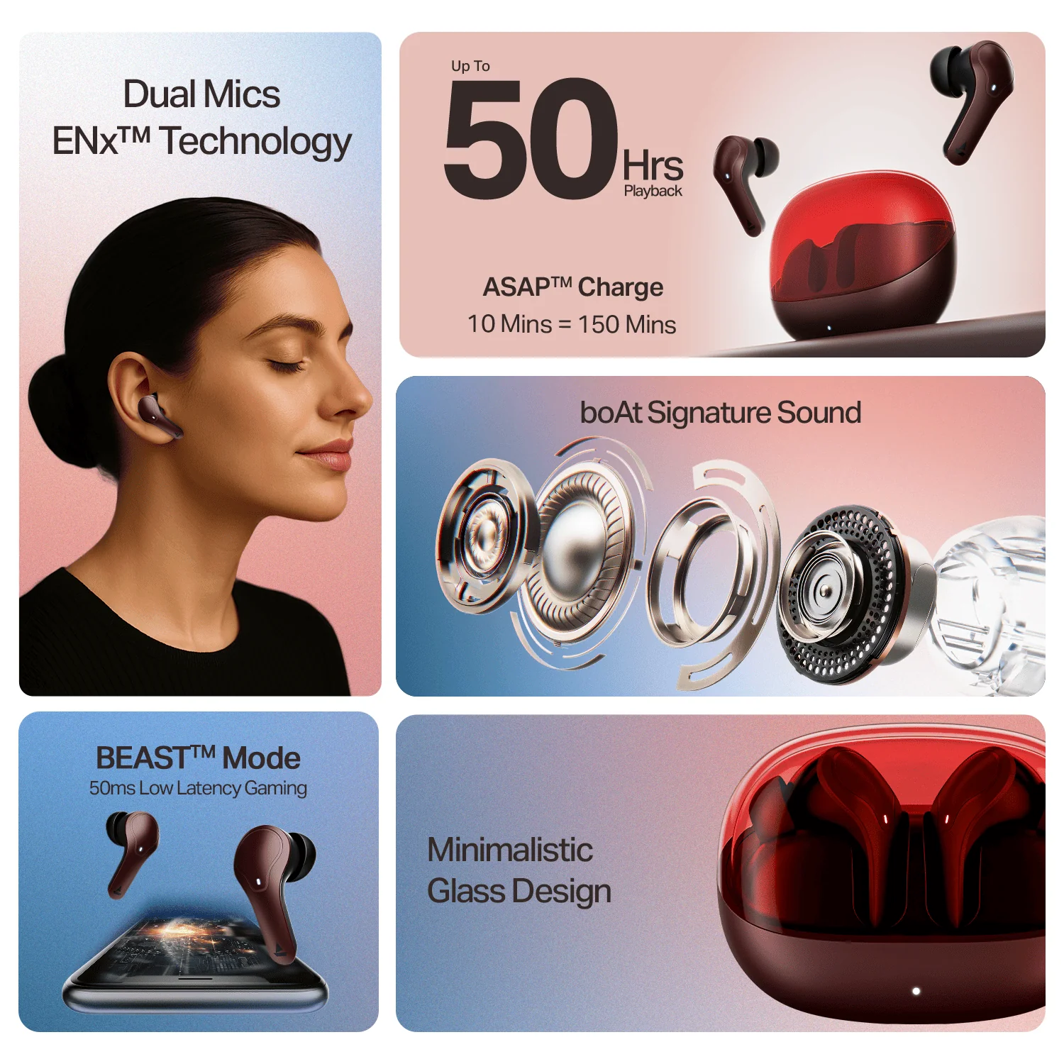 boAt Airdopes Plus 311 | Wireless Earbuds with 50 Hours Playback, Dual Mics with ENx™ Technology, BEAST™ Mode, ASAP™ Charge - Image 19