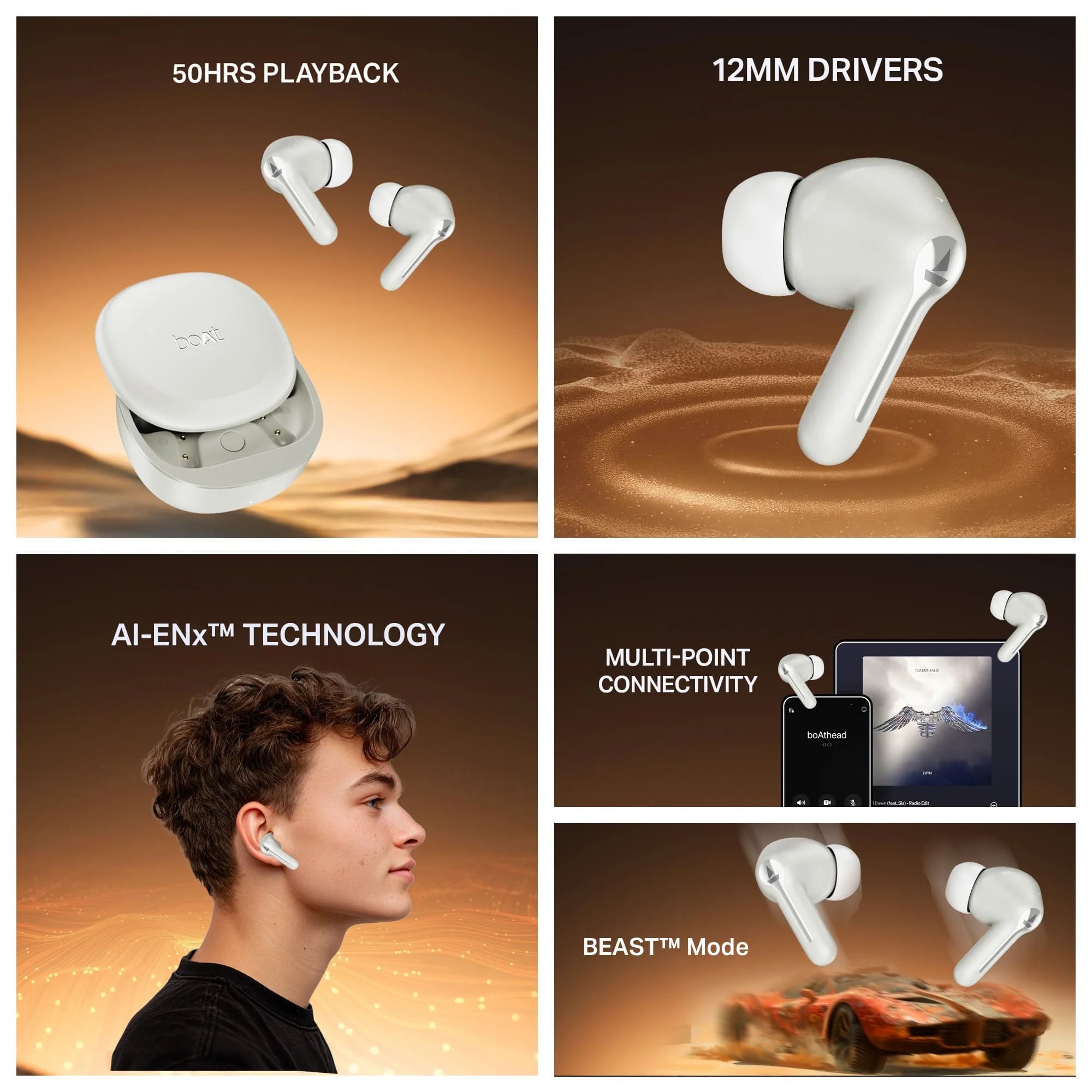 boAt Airdopes Prime 413 | Wireless Earbuds with 50 Hours Playback, BEAST™ Mode & Voice Assistant Support - Image 3