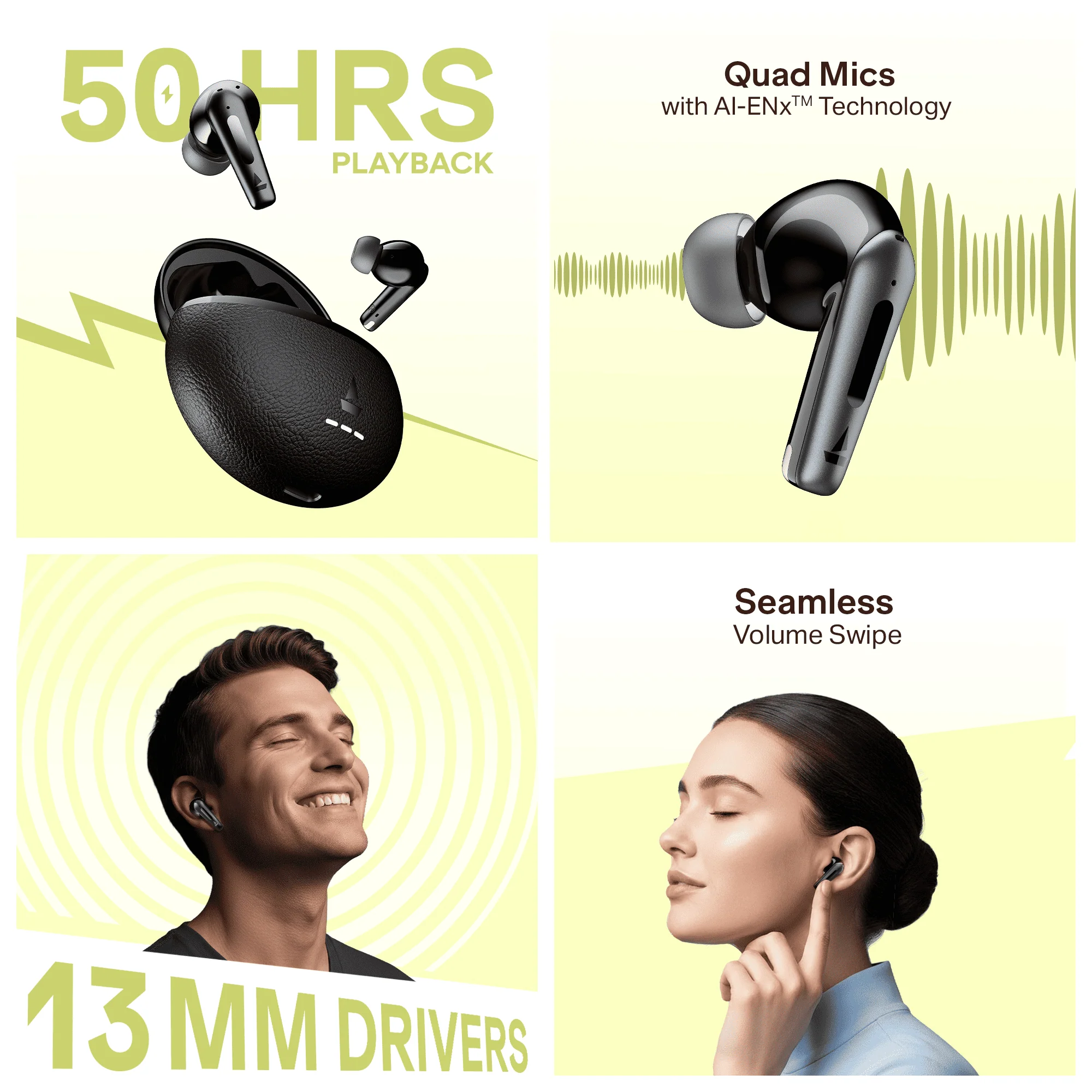 boAt Airdopes Prime 512 | Wireless Earbuds with 50 Hours Playback & 4 Mics with AI-ENx™ Tech - Image 9