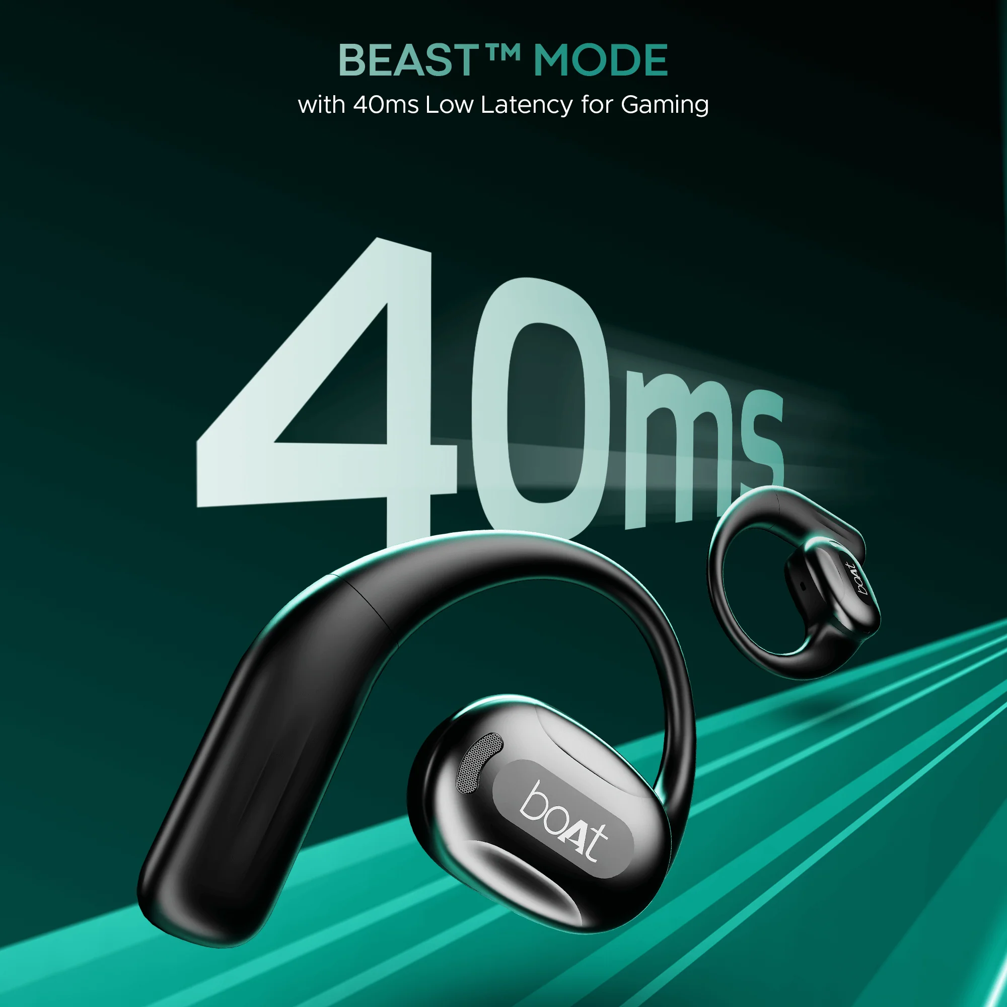 boAt Airdopes ProGear | Wireless Earbuds with 100 Hours Playback, Quad Mics with ENx™ Tech, Air Conduction Tech (Perfect for Outdoor Sports) - Image 11