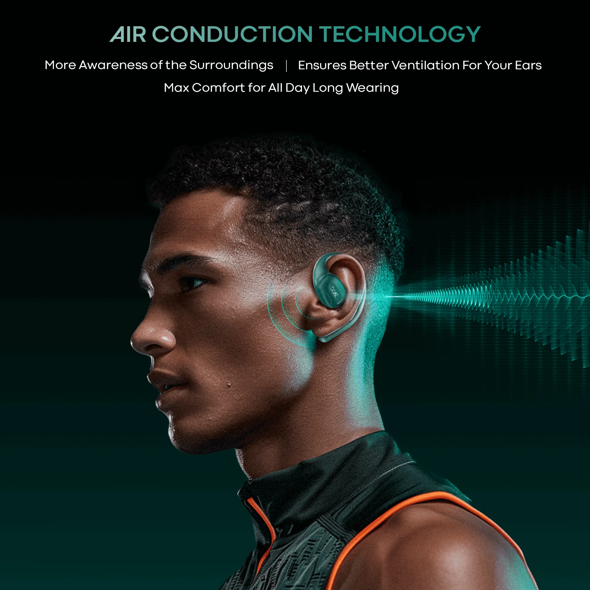 boAt Airdopes ProGear | Wireless Earbuds with 100 Hours Playback, Quad Mics with ENx™ Tech, Air Conduction Tech (Perfect for Outdoor Sports) - Image 13
