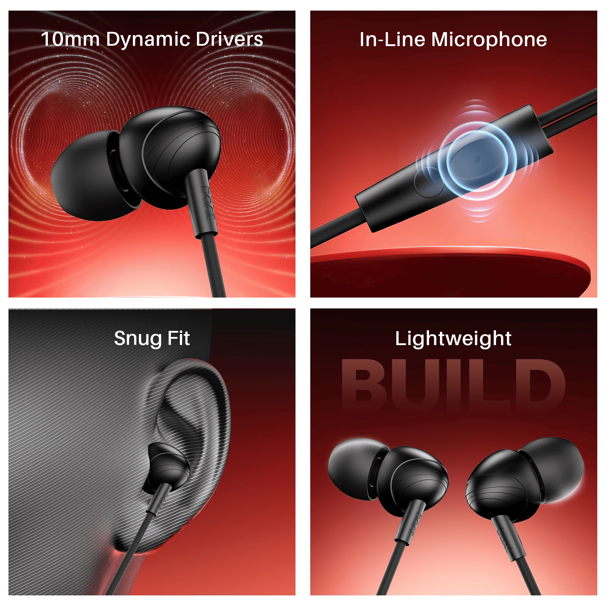 boAt Bassheads 210 | Wired Earphones with 10mm Drivers, Mic & Comfort Fit - Image 6