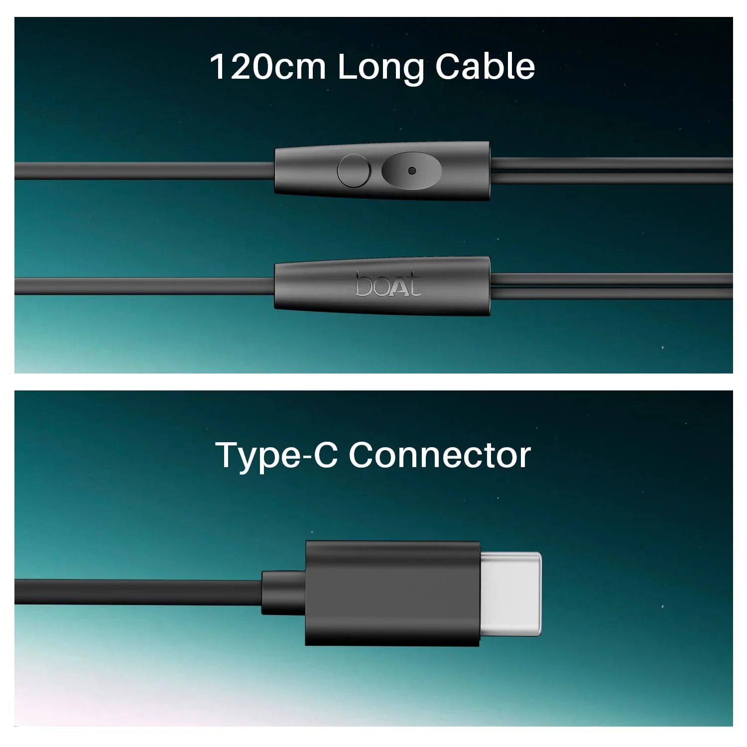 boAt Bassheads 300C | In-Ear Wired Earphones with Type-C Connector & Built-in Mic - Image 6