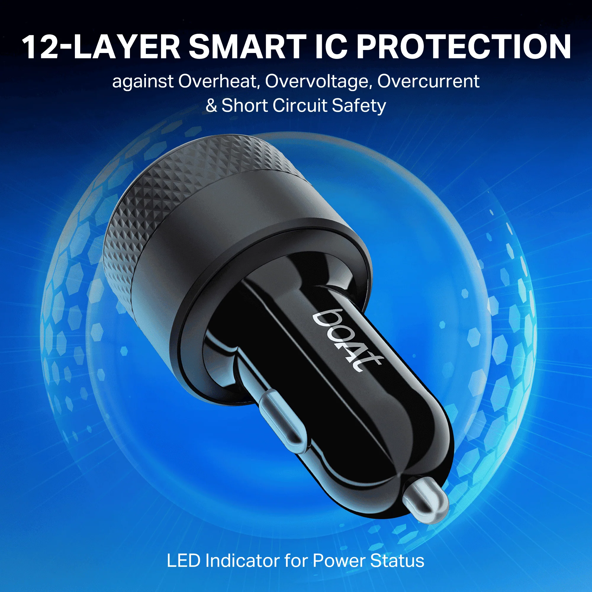 boAt 83W Fast Car Charger | 83W Dual-Port Car Charger with QC, PD & PPS, 12-Layer Smart IC Protection - Image 3