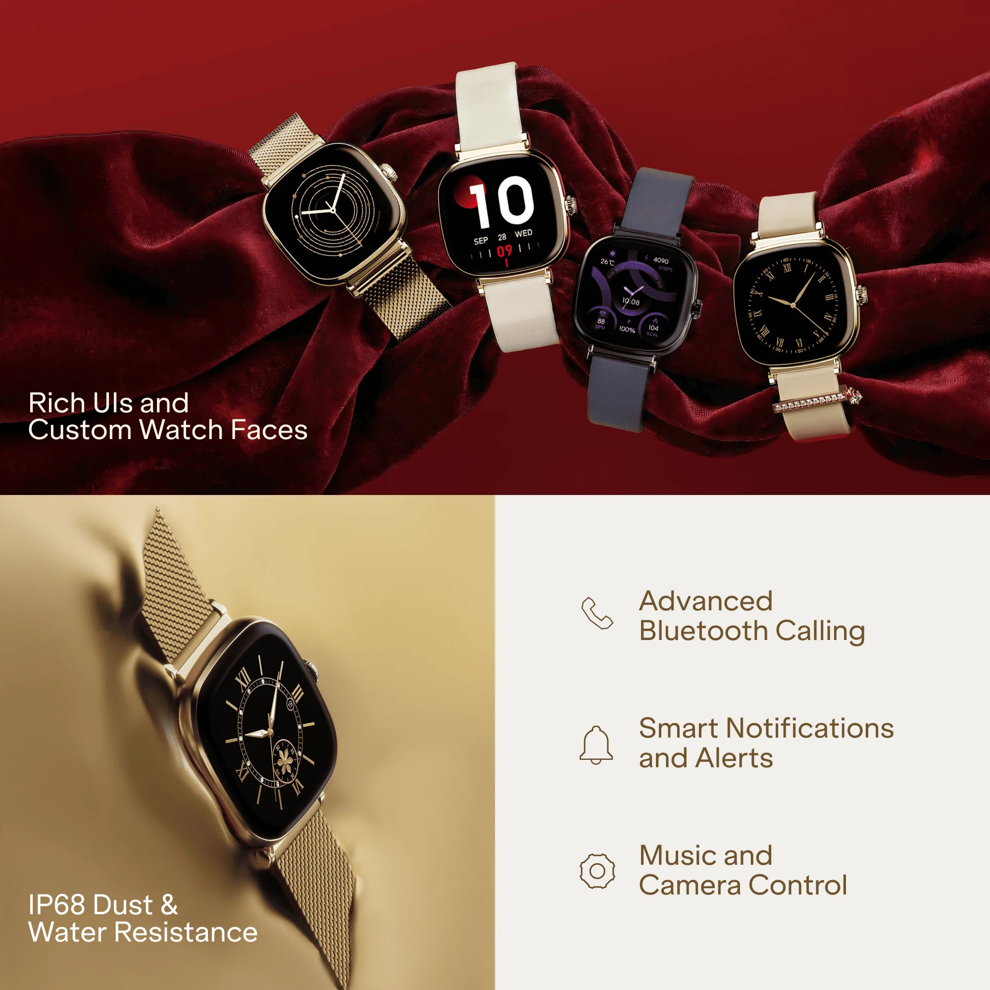 boAt Chrome Ivory | Smartwatch with 1.70" AMOLED Display, 1000 nits brightness & Female Wellness Tracking (Co-Designed with GIVA) - Image 14