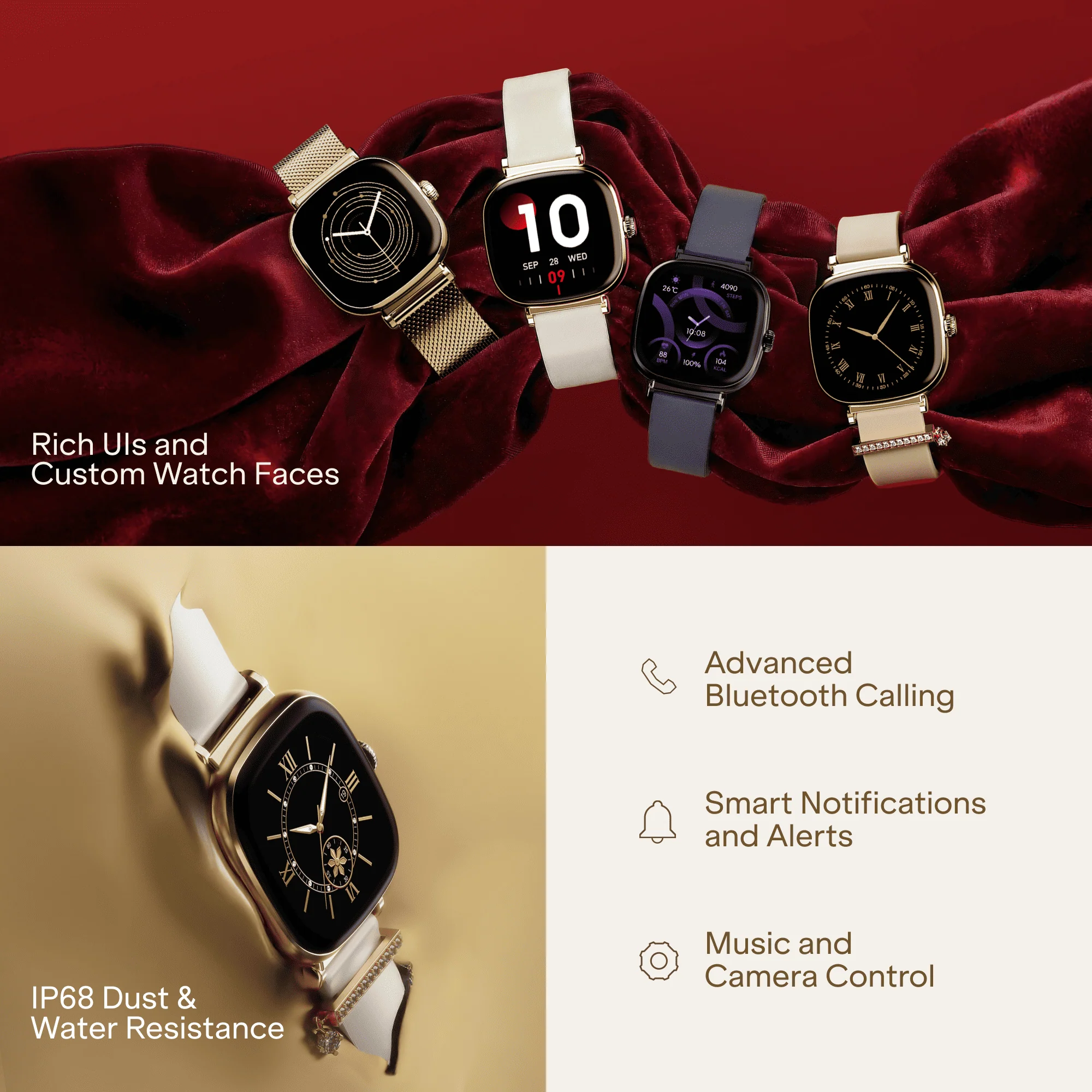 boAt Chrome Ivory | Smartwatch with 1.70" AMOLED Display, 1000 nits brightness & Female Wellness Tracking (Co-Designed with GIVA) - Image 9