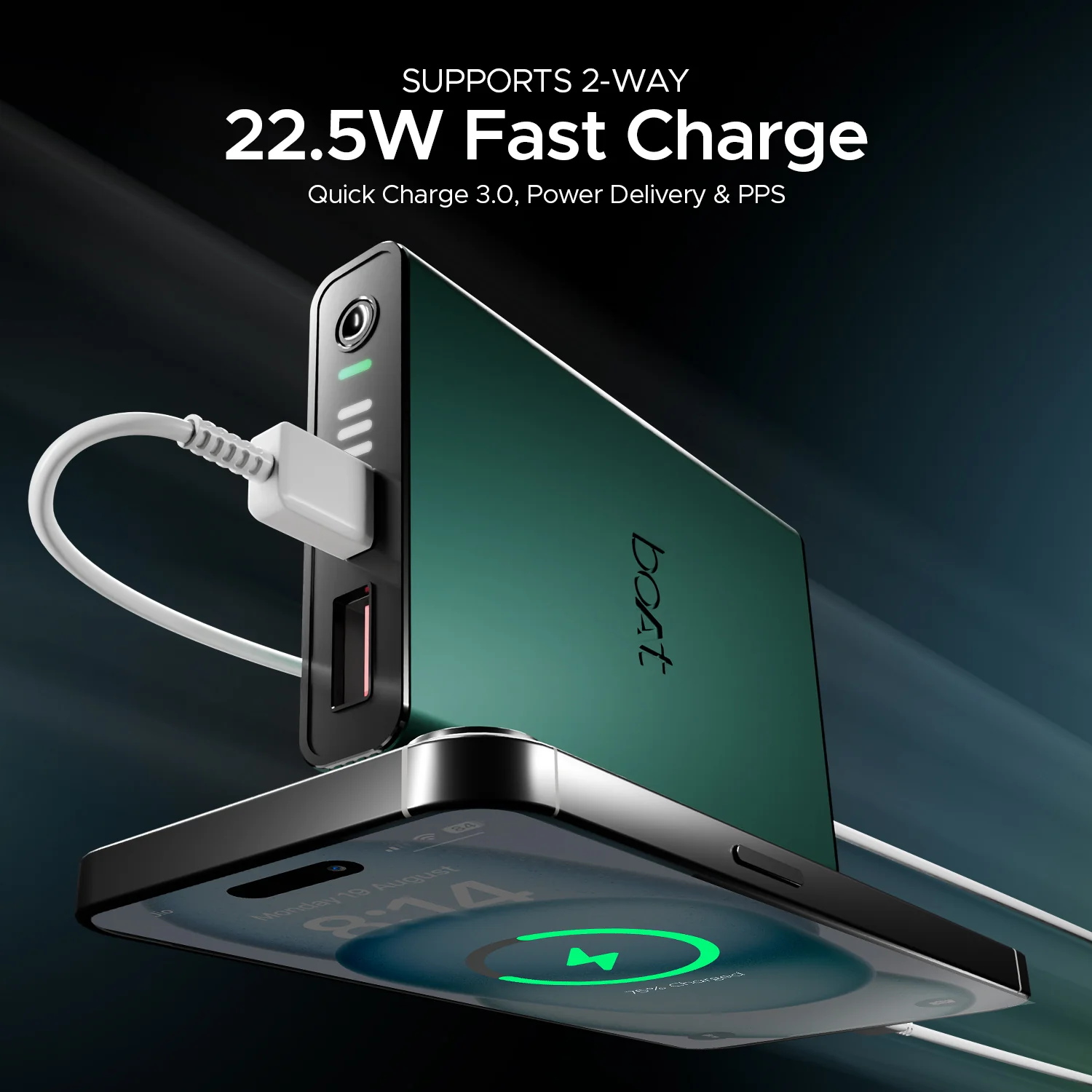 boAt EnergyShroom PB300 Pro | 10000mAh Powerbank with 2-way 22.5W fast charging,Pass-Through Charging, 12-Layer Smart IC Protection, Aluminium Casing & Compact - Image 17