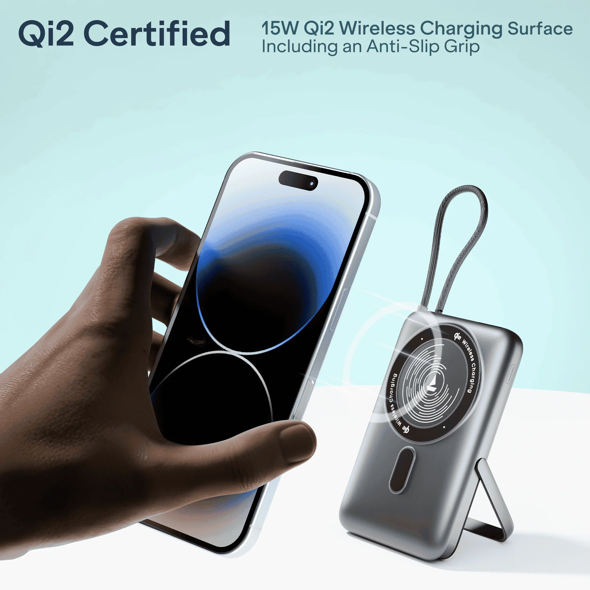 Energyshroom PB330 Pro Magnacharge | 10000mAh Qi2 Magnetic Wireless Powerbank with 15W Wireless Charging, 22.5W Wired Fast Charging & Foldable Stand - Image 5
