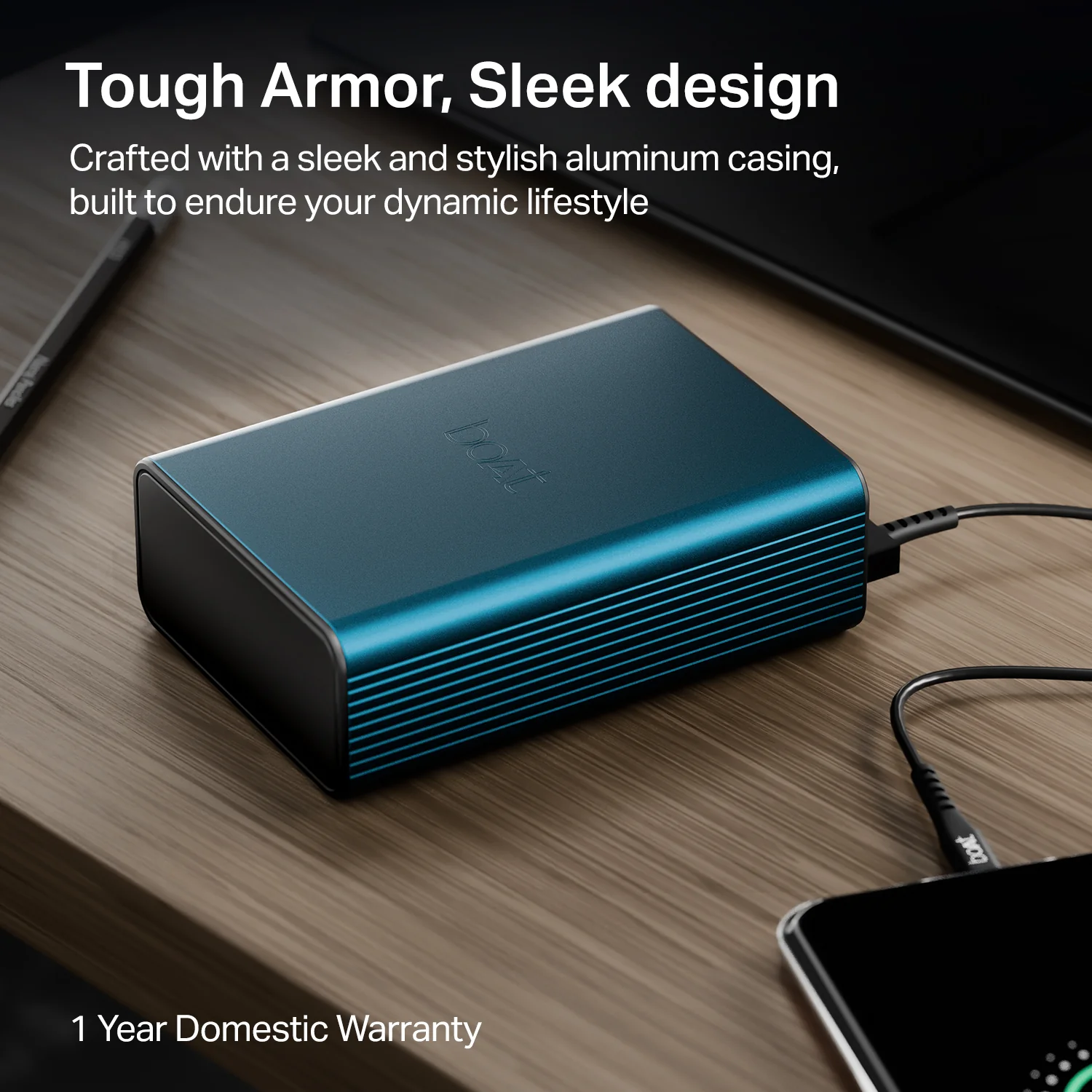 boAt Energyshroom PB400 Pro | 20000 mAh Powerbank with 2-way 22.5W fast charging,Pass-Through Charging, 12-Layer Smart IC Protection, Aluminium Casing & Compact - Image 16