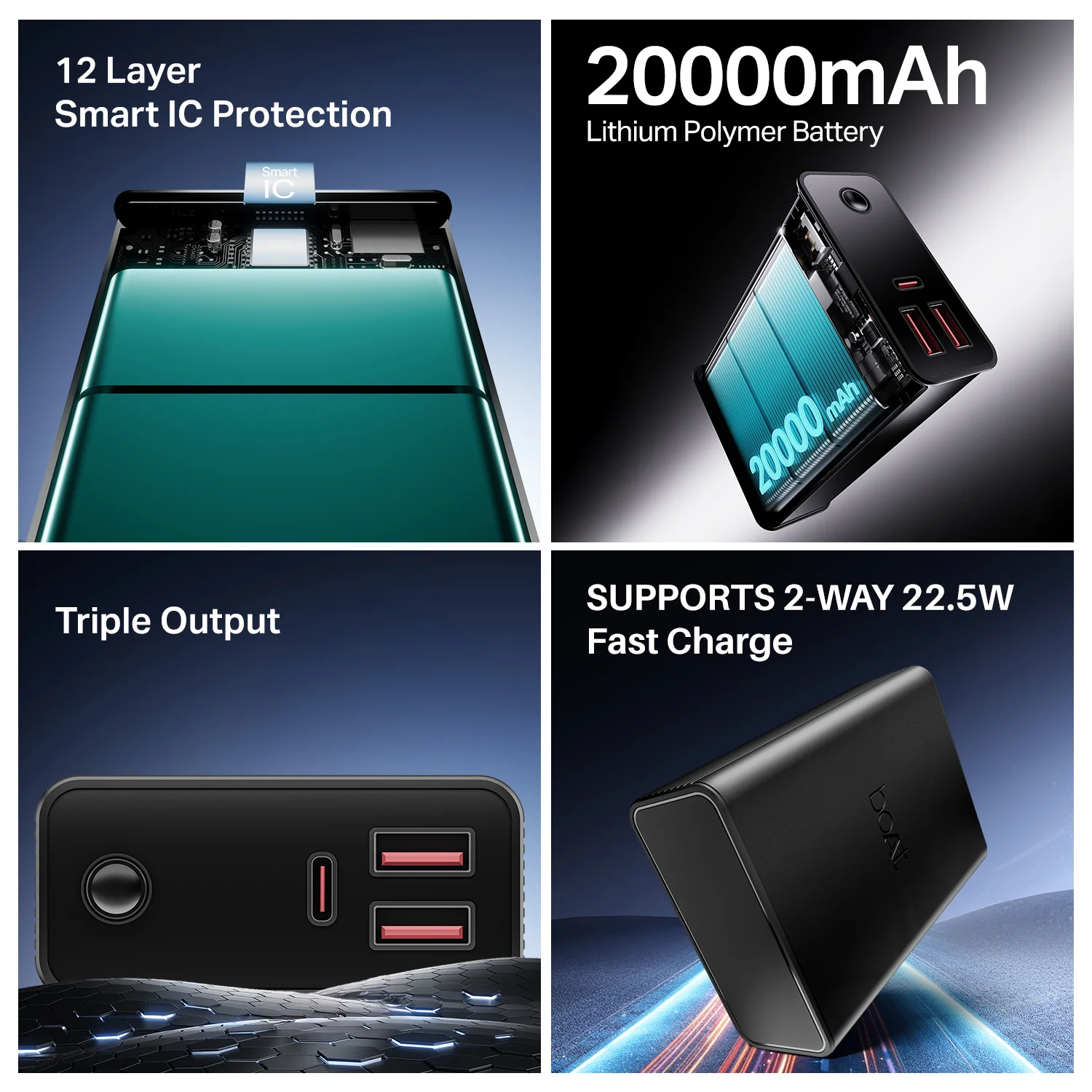 boAt Energyshroom PB400 Pro | 20000 mAh Powerbank with 2-way 22.5W fast charging,Pass-Through Charging, 12-Layer Smart IC Protection, Aluminium Casing & Compact - Image 19