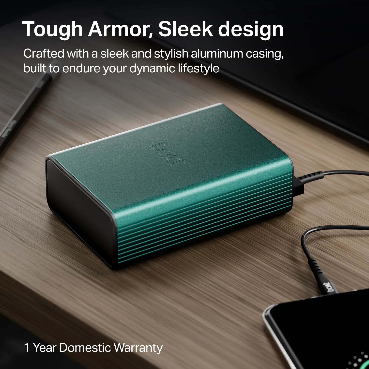 boAt Energyshroom PB400 Pro | 20000 mAh Powerbank with 2-way 22.5W fast charging,Pass-Through Charging, 12-Layer Smart IC Protection, Aluminium Casing & Compact - Image 8