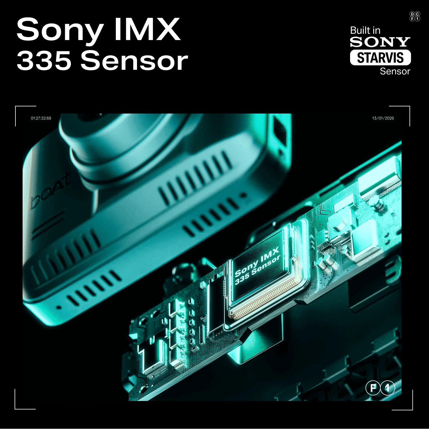 boAt HIVE Dashcam F1 | 4K Dual-Channel Dashcam with Sony STARVIS Sensor & ADAS - Image 2