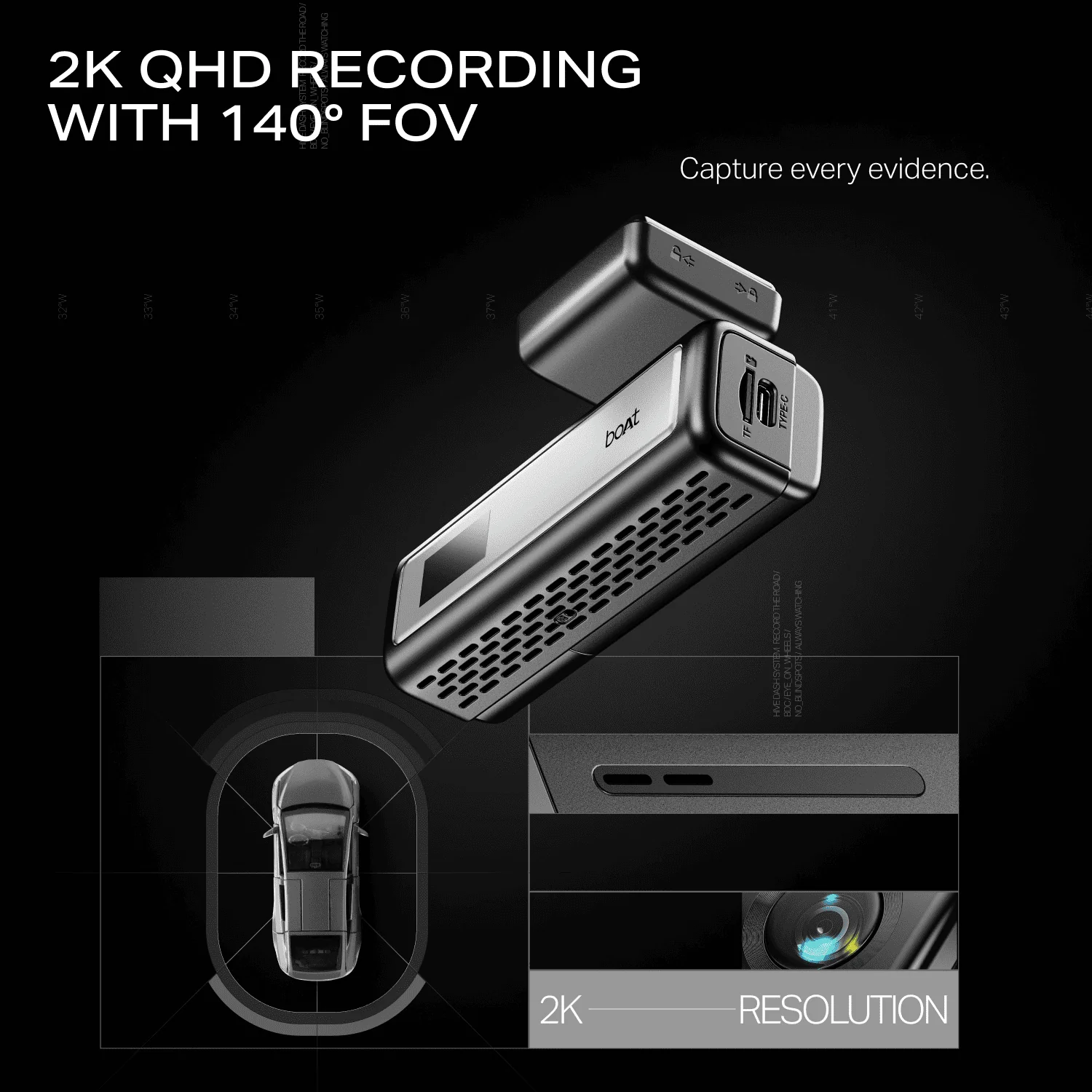 boAt HIVE Dashcam M1 | 2K QHD Dashcam with GPS, Voice Command & Wi-Fi - Image 2