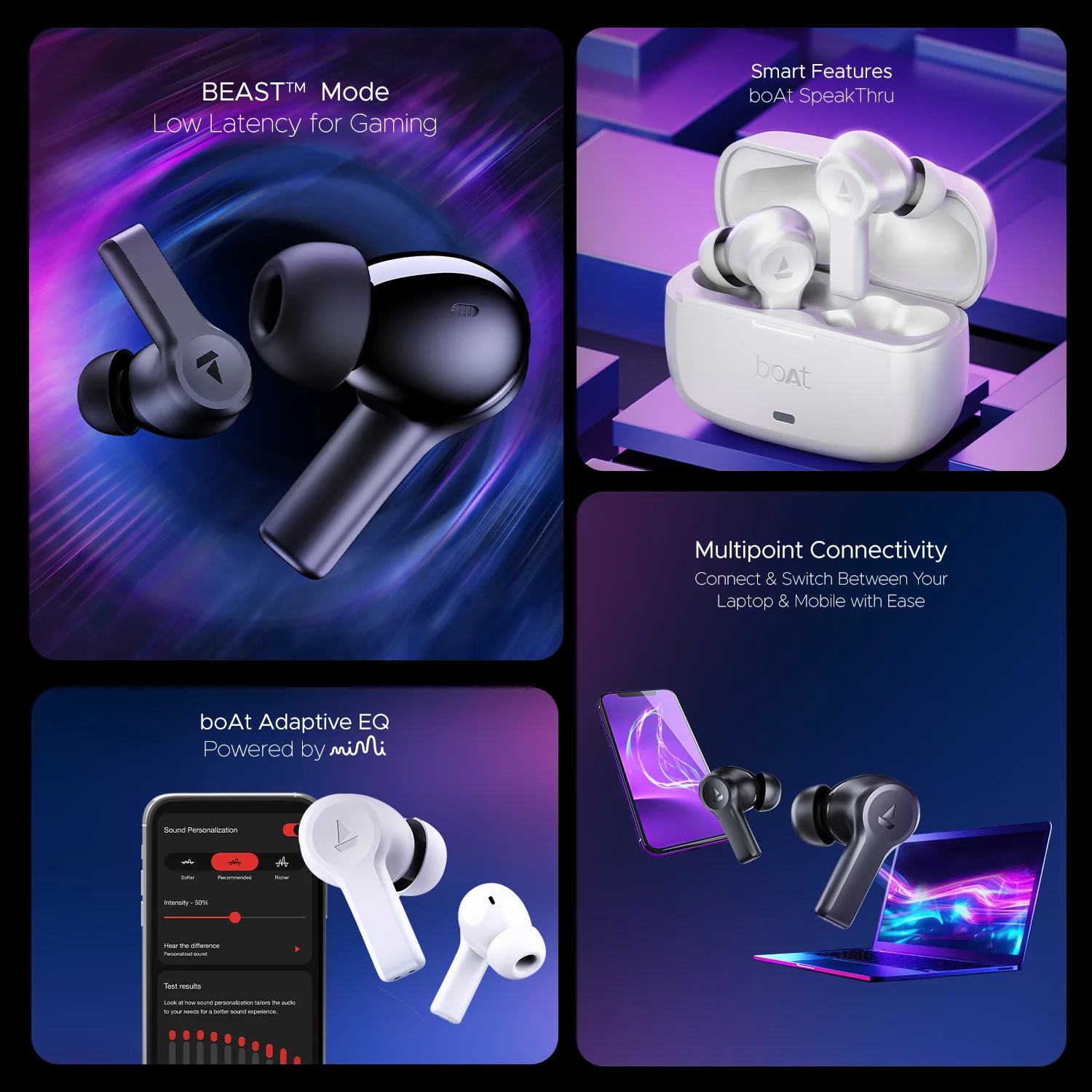 boAt Nirvana Lucid | Wireless Earbuds with Active Noise Cancellation up to 32dB, BEAST™ Mode, 10mm Drivers, ASAP™ Charge - Image 21