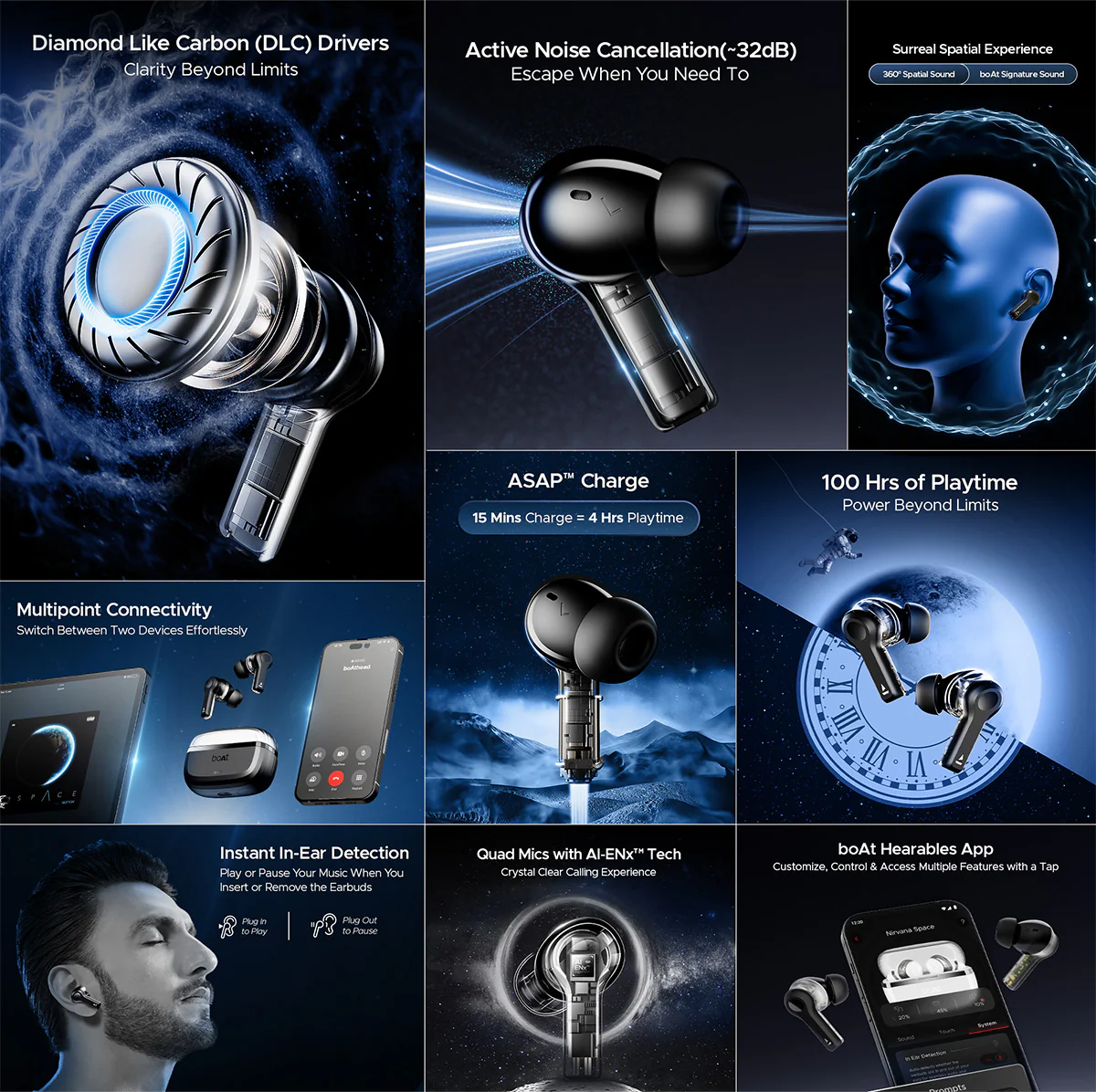 boAt Nirvana Space | TWS Earbuds with boAt 360º Spatial Audio, 32dB Active Noise Cancellation - Image 15