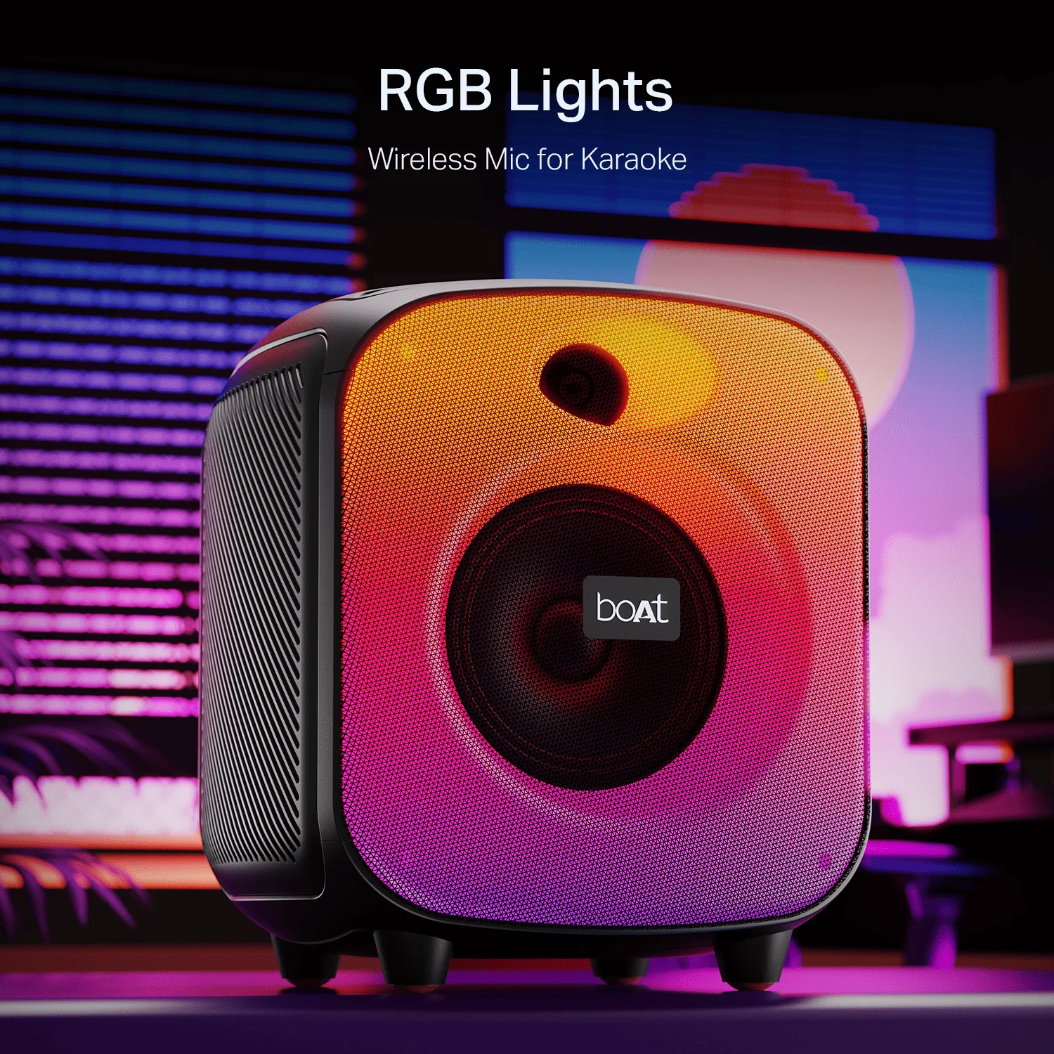 boAt PartyPal 68 Pro | Bluetooth Speaker with 42W Sound, RGB LEDs, Wireless Mic, 8H Playback & TWS - Image 3