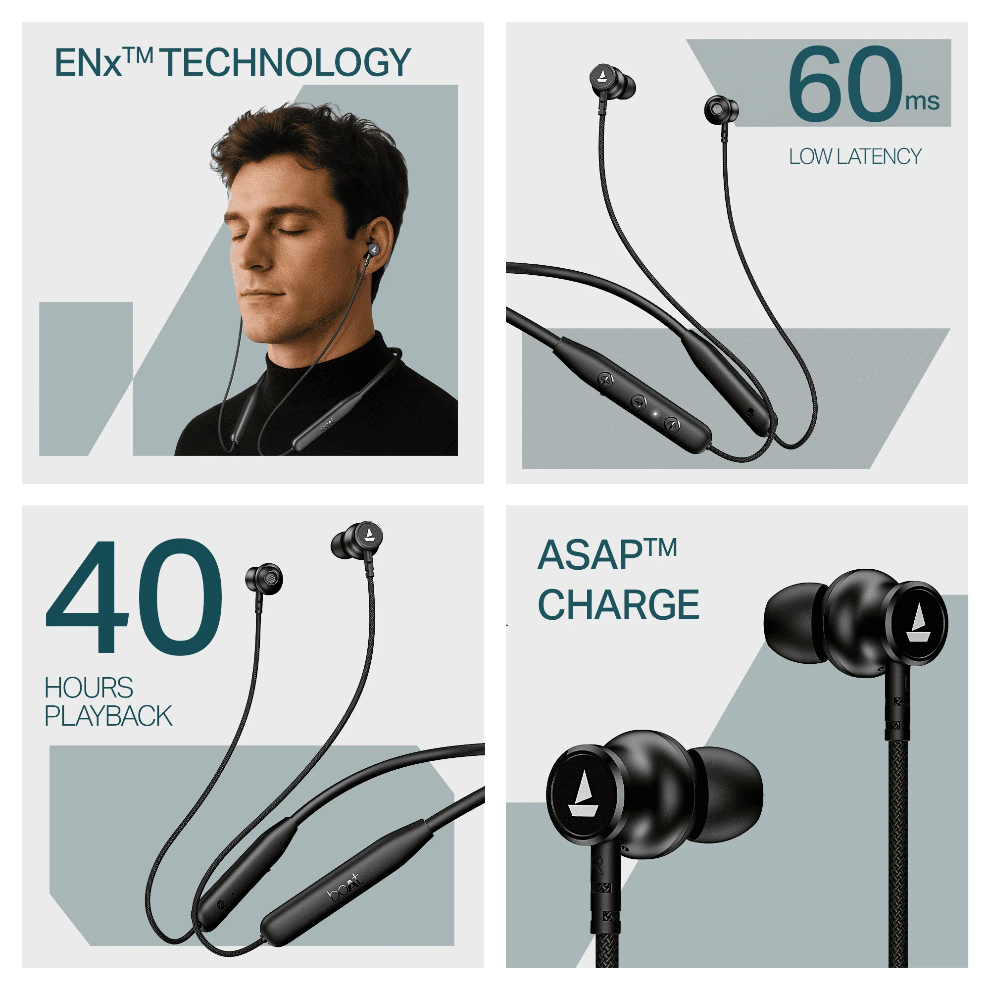 boAt Rockerz 113 | Wireless Neckband with ENx™ Tech, 40H Playback, Beast™ Mode, Dual Pairing - Image 9