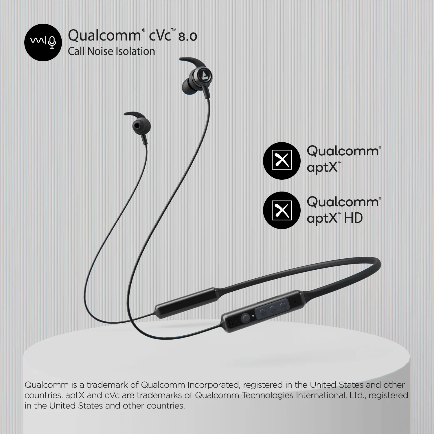 boAt Rockerz 355 | Wireless Neckband with Qualcomm' aptX™ HD Audio & 20H Playback - Image 3