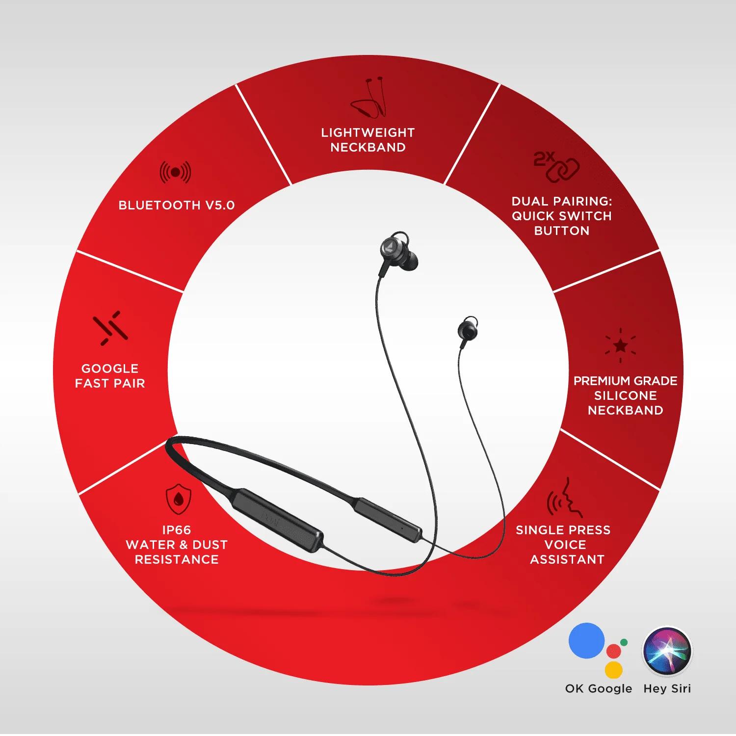 boAt Rockerz 355 | Wireless Neckband with Qualcomm' aptX™ HD Audio & 20H Playback - Image 6