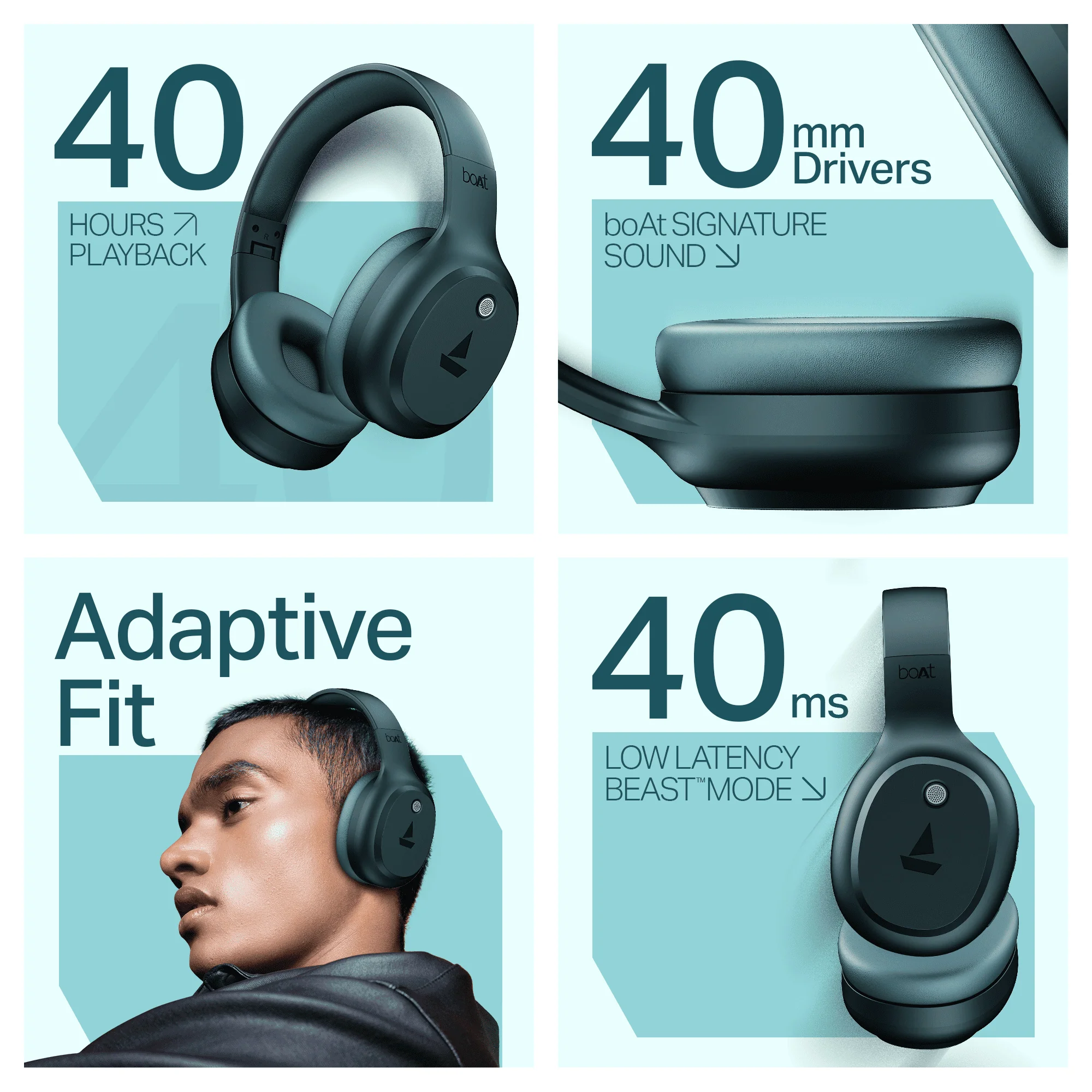 boAt Rockerz 421 | Wireless Headphones with 40mm Drivers, BEAST™ Mode, ENx™ Tech & 40H Playback - Image 14