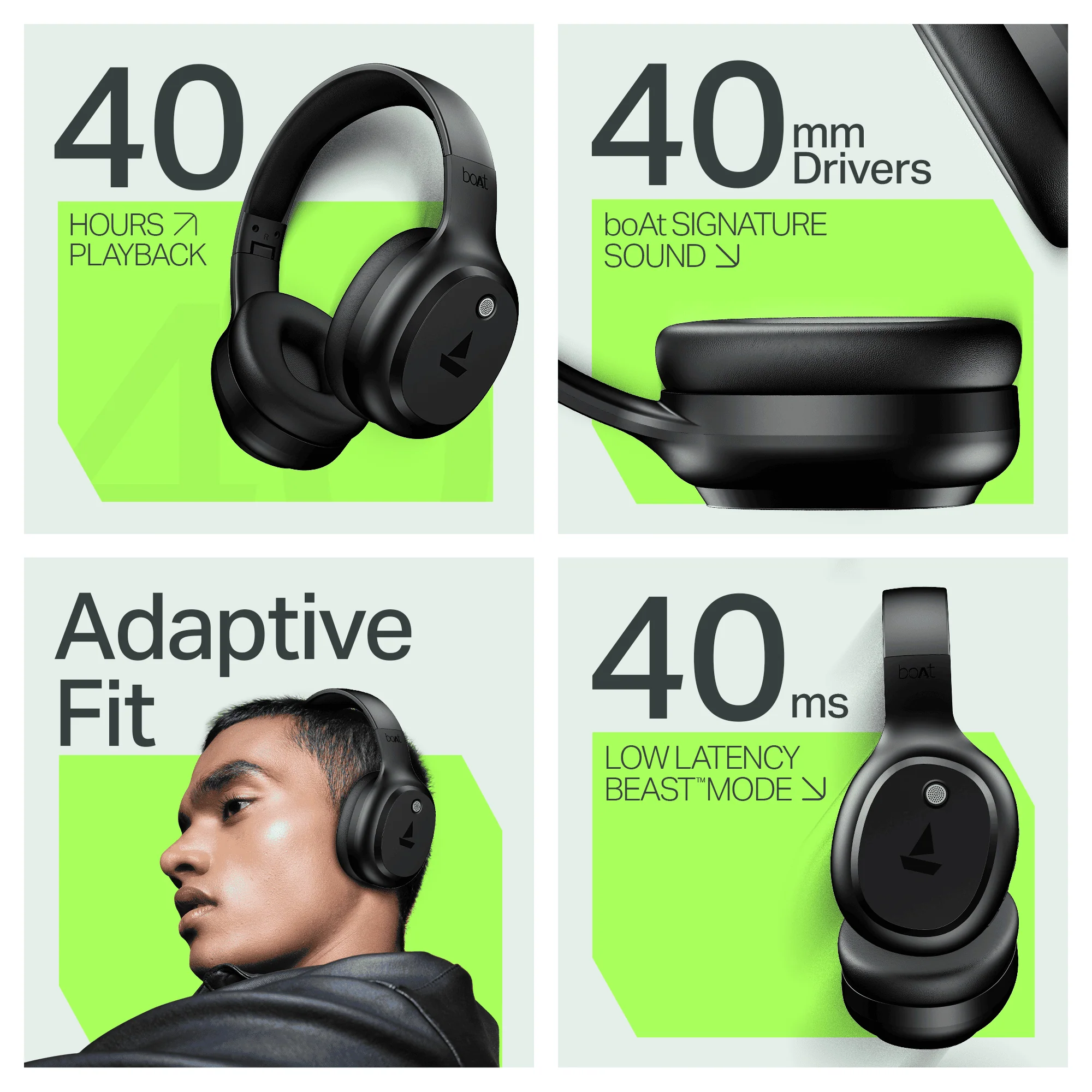 boAt Rockerz 421 | Wireless Headphones with 40mm Drivers, BEAST™ Mode, ENx™ Tech & 40H Playback - Image 7