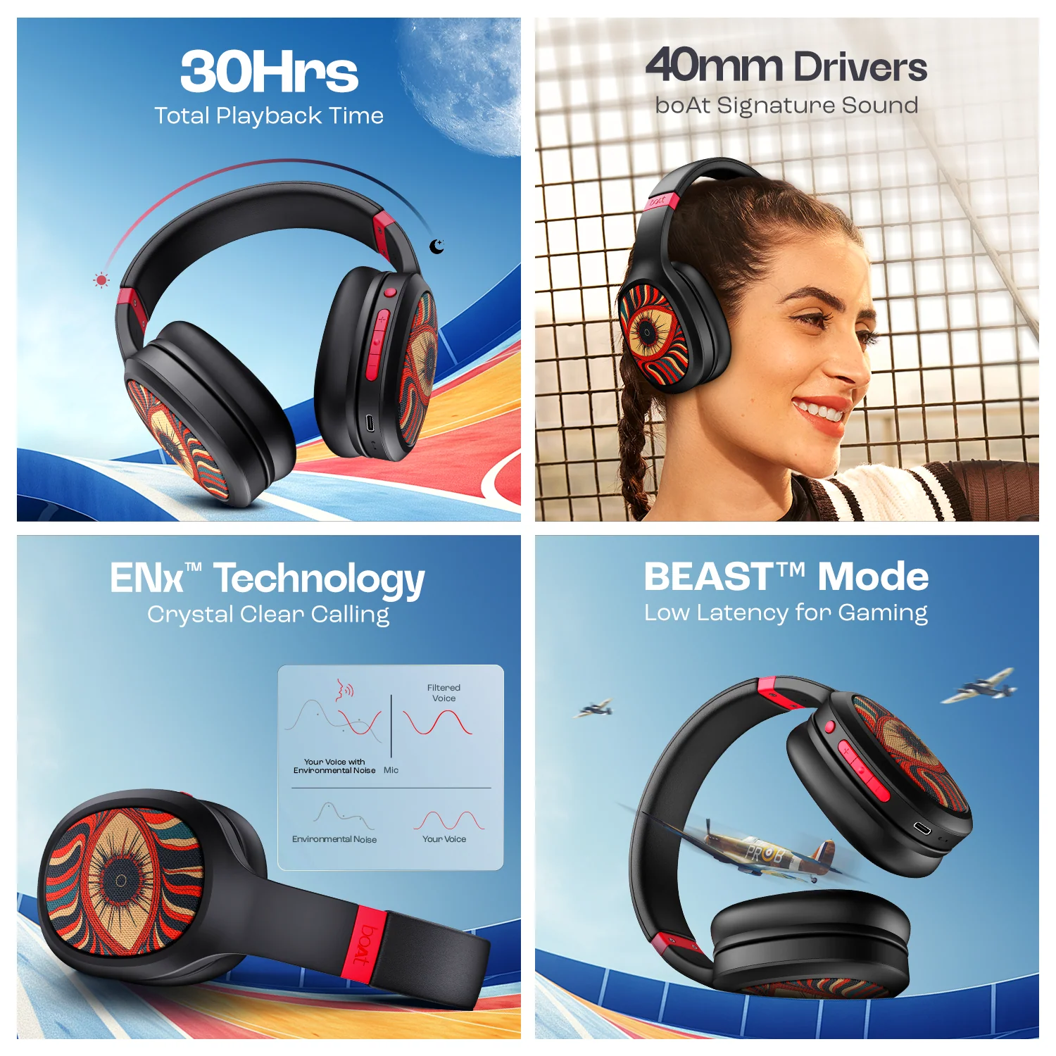 boAt Rockerz 460 | Wireless Headphone with 40mm Drivers, 30 HRS of Playback, ENx™ Technology For Clear Calls, Dual Pairing - Image 24
