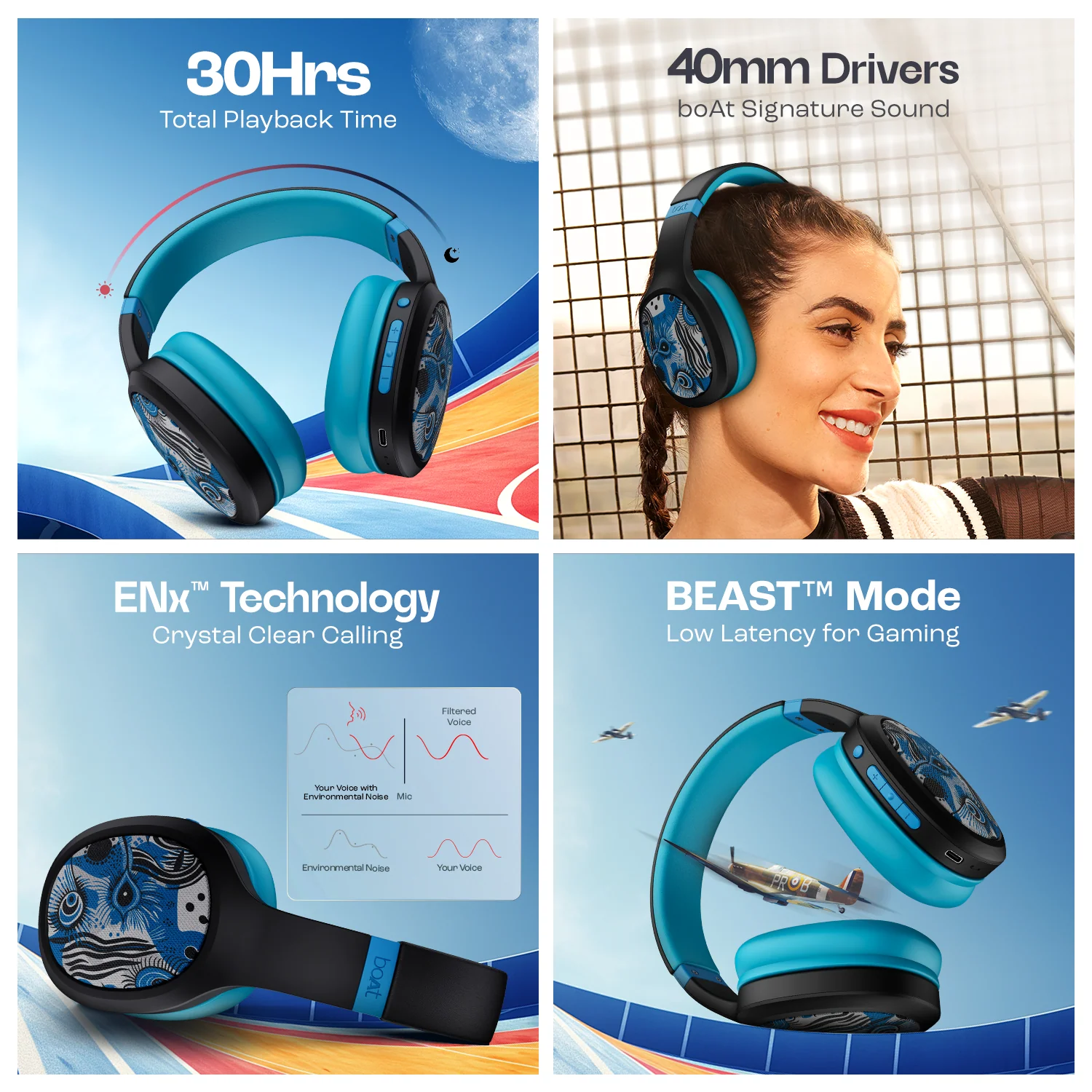 boAt Rockerz 460 | Wireless Headphone with 40mm Drivers, 30 HRS of Playback, ENx™ Technology For Clear Calls, Dual Pairing - Image 45