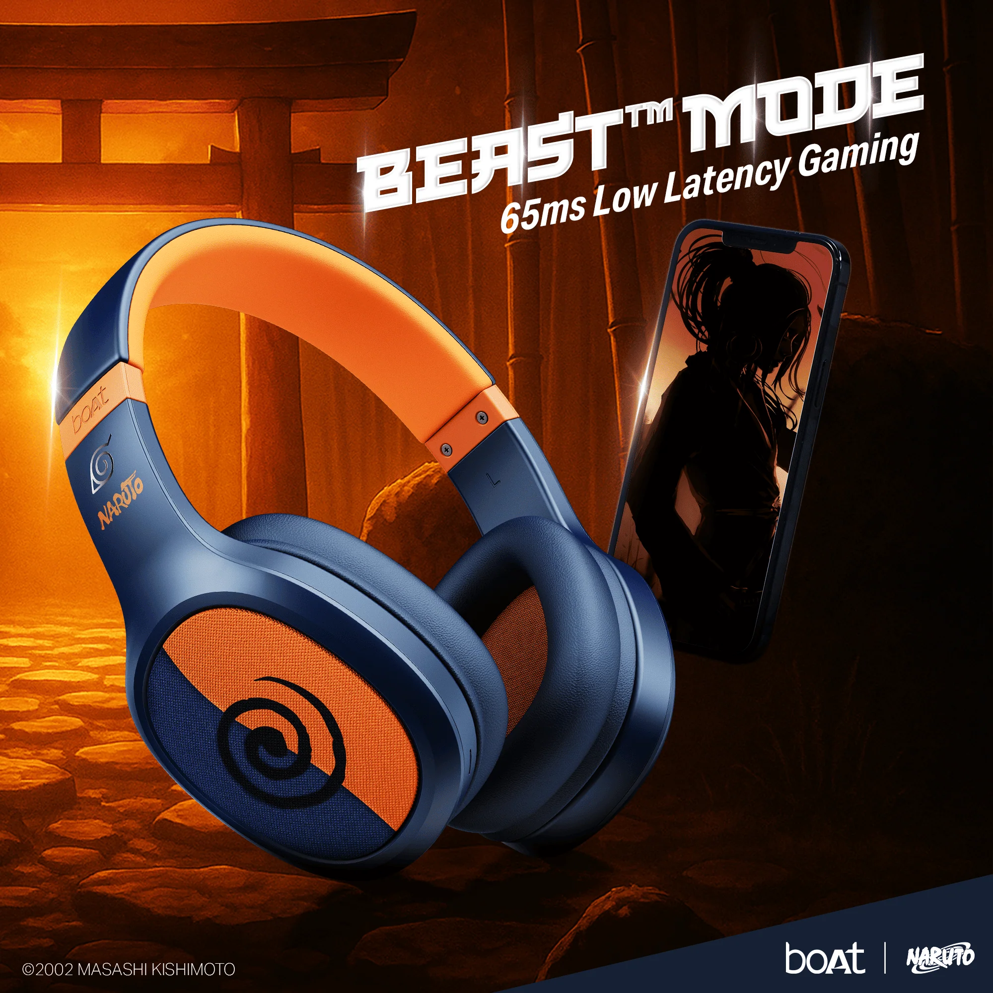 boAt Rockerz 460 Naruto Edition | Naruto Series – Wireless Headphones with 30 Hours Playback & BEAST™ Mode - Image 10