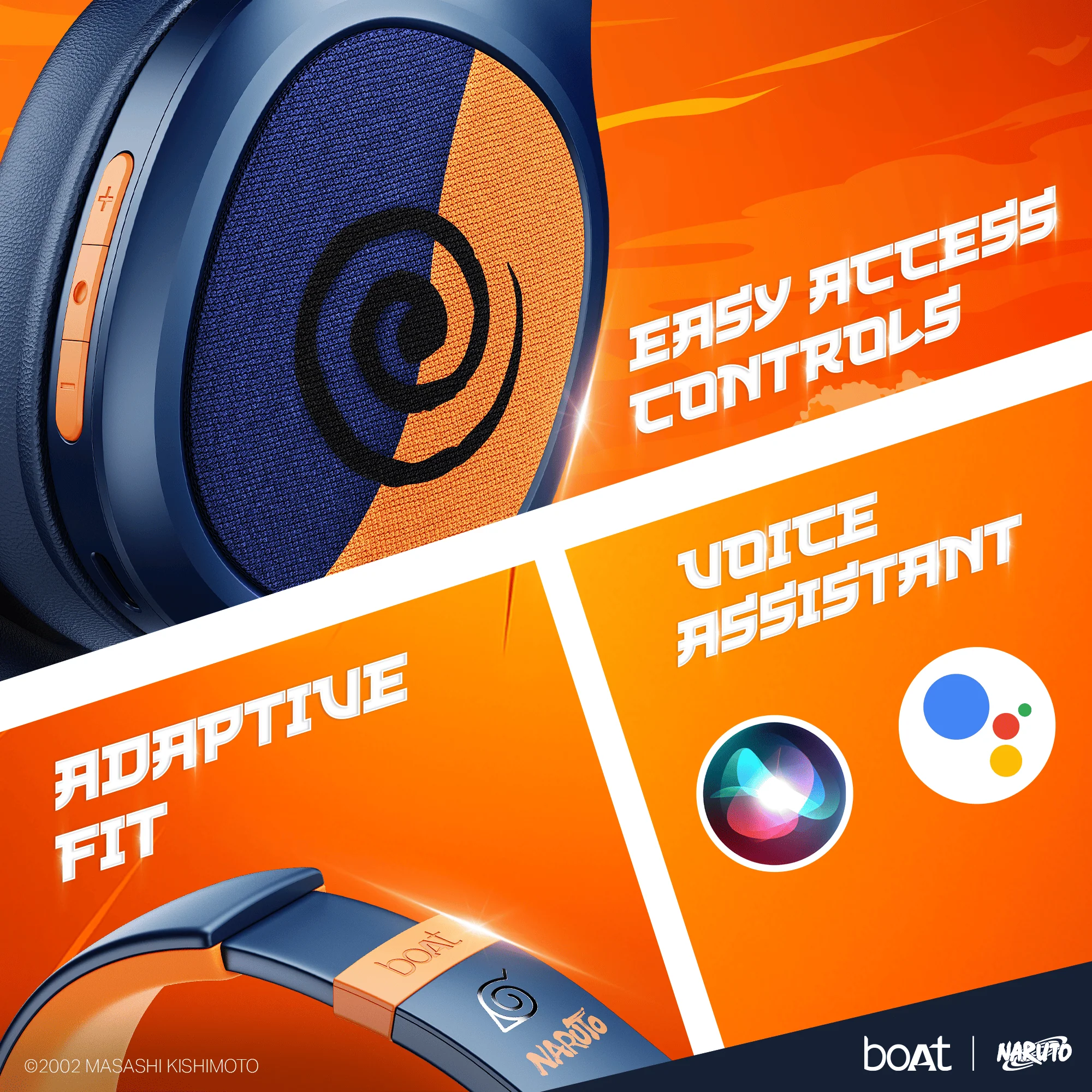 boAt Rockerz 460 Naruto Edition | Naruto Series – Wireless Headphones with 30 Hours Playback & BEAST™ Mode - Image 11