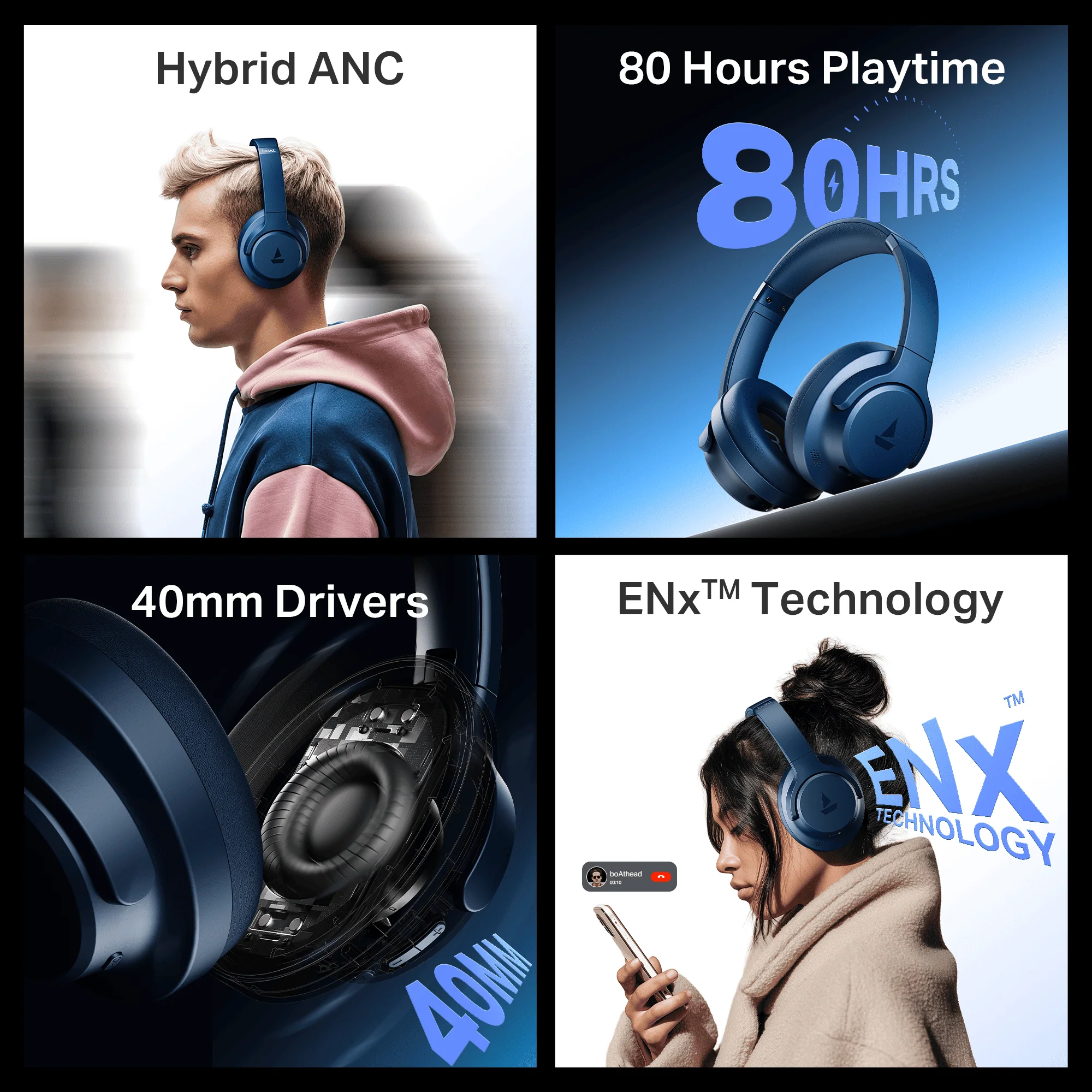 boAt Rockerz 512 ANC | Wireless Headphones with 40dB Hybrid ANC, 80H Playback & boAt Signature Sound - Image 19