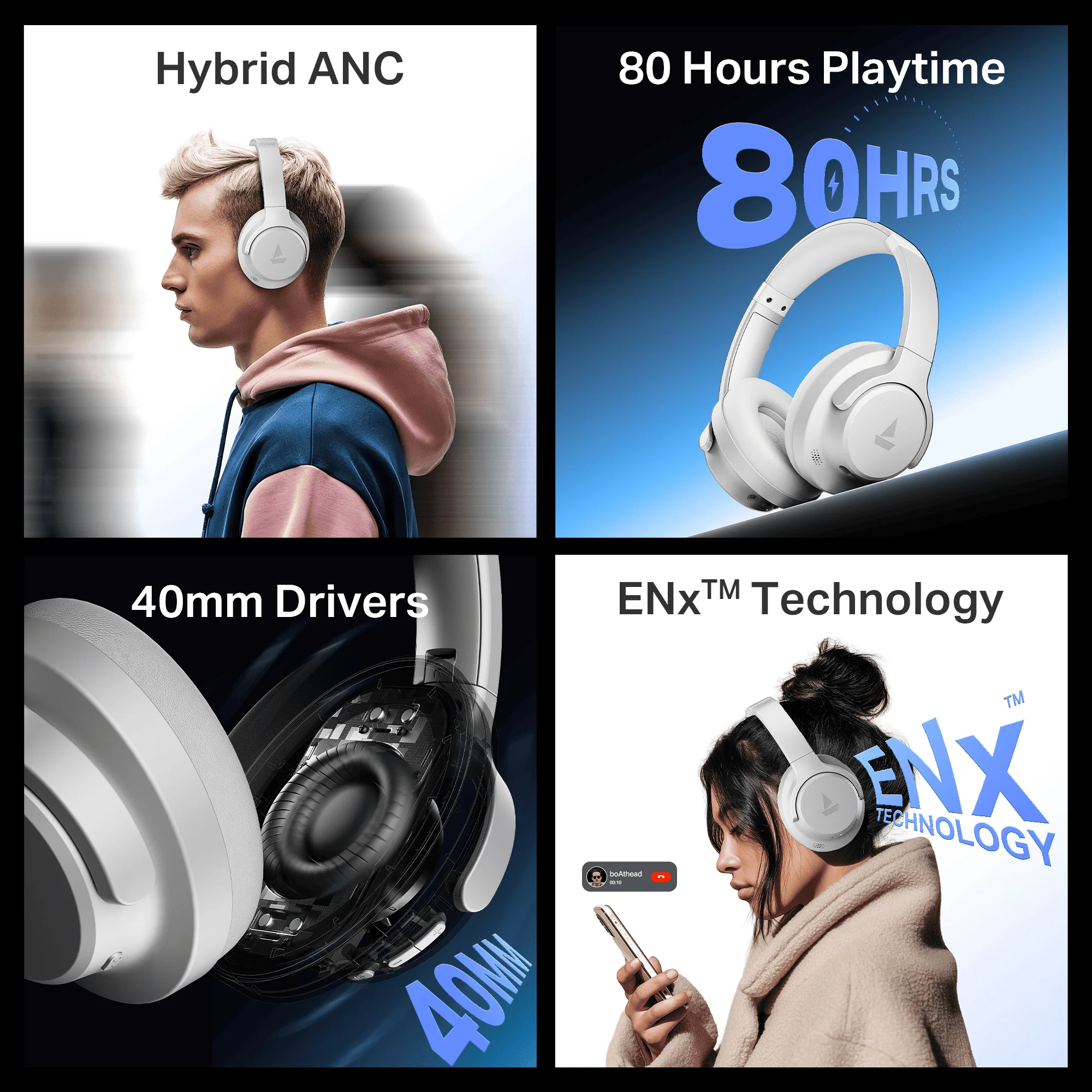 boAt Rockerz 512 ANC | Wireless Headphones with 40dB Hybrid ANC, 80H Playback & boAt Signature Sound - Image 26