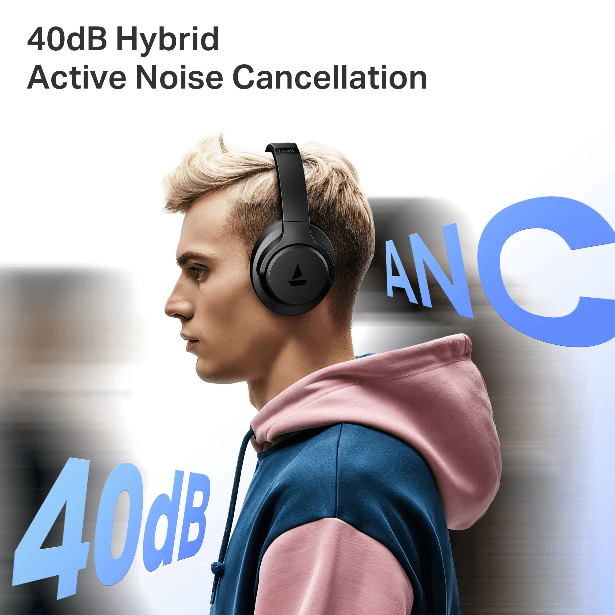 boAt Rockerz 512 ANC | Wireless Headphones with 40dB Hybrid ANC, 80H Playback & boAt Signature Sound - Image 4