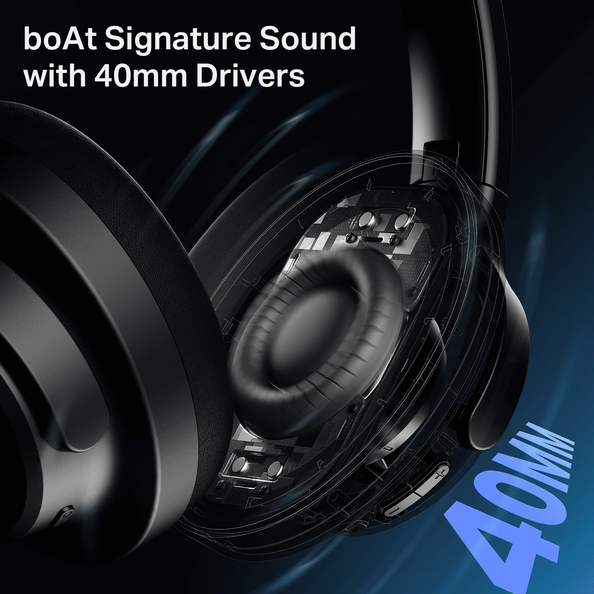 boAt Rockerz 512 ANC | Wireless Headphones with 40dB Hybrid ANC, 80H Playback & boAt Signature Sound - Image 7