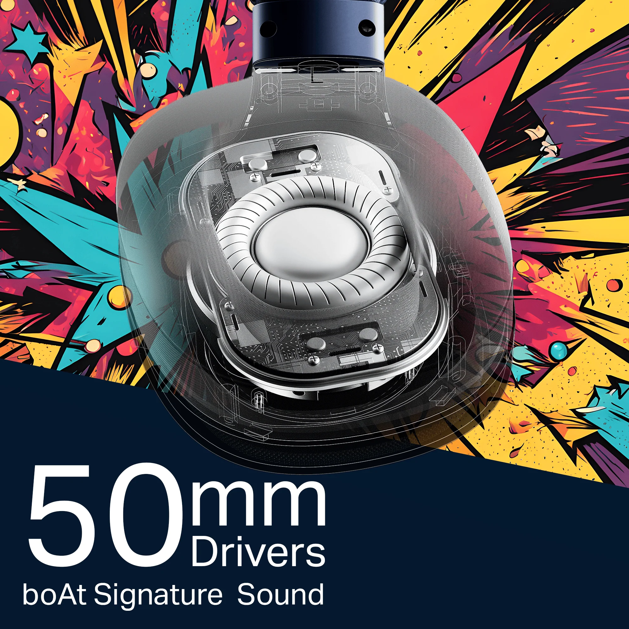 boAt Rockerz Plus 550 | Wireless Headphones with 100H Playback, 50mm Drivers & boAt Signature Sound - Image 12