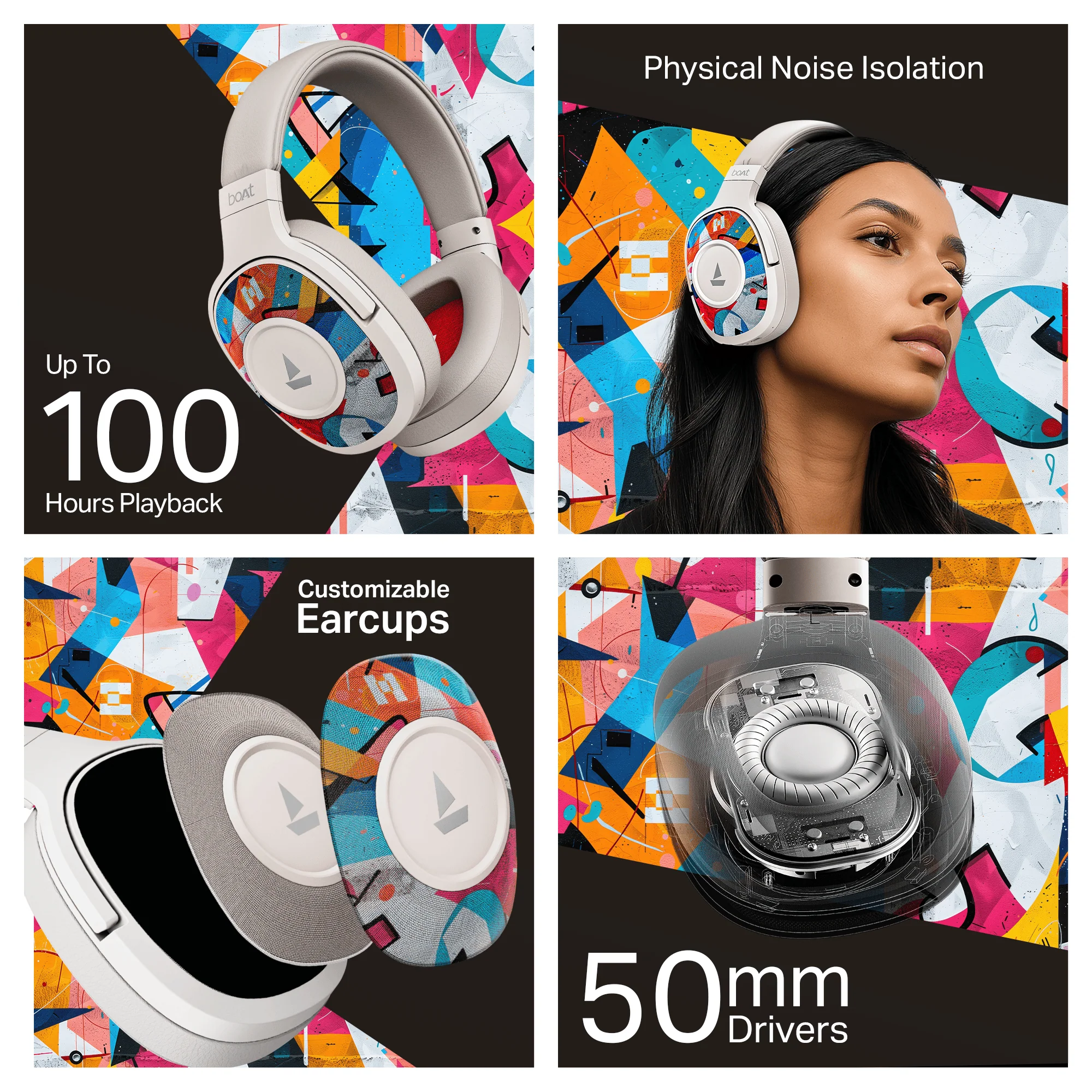 boAt Rockerz Plus 550 | Wireless Headphones with 100H Playback, 50mm Drivers & boAt Signature Sound - Image 22