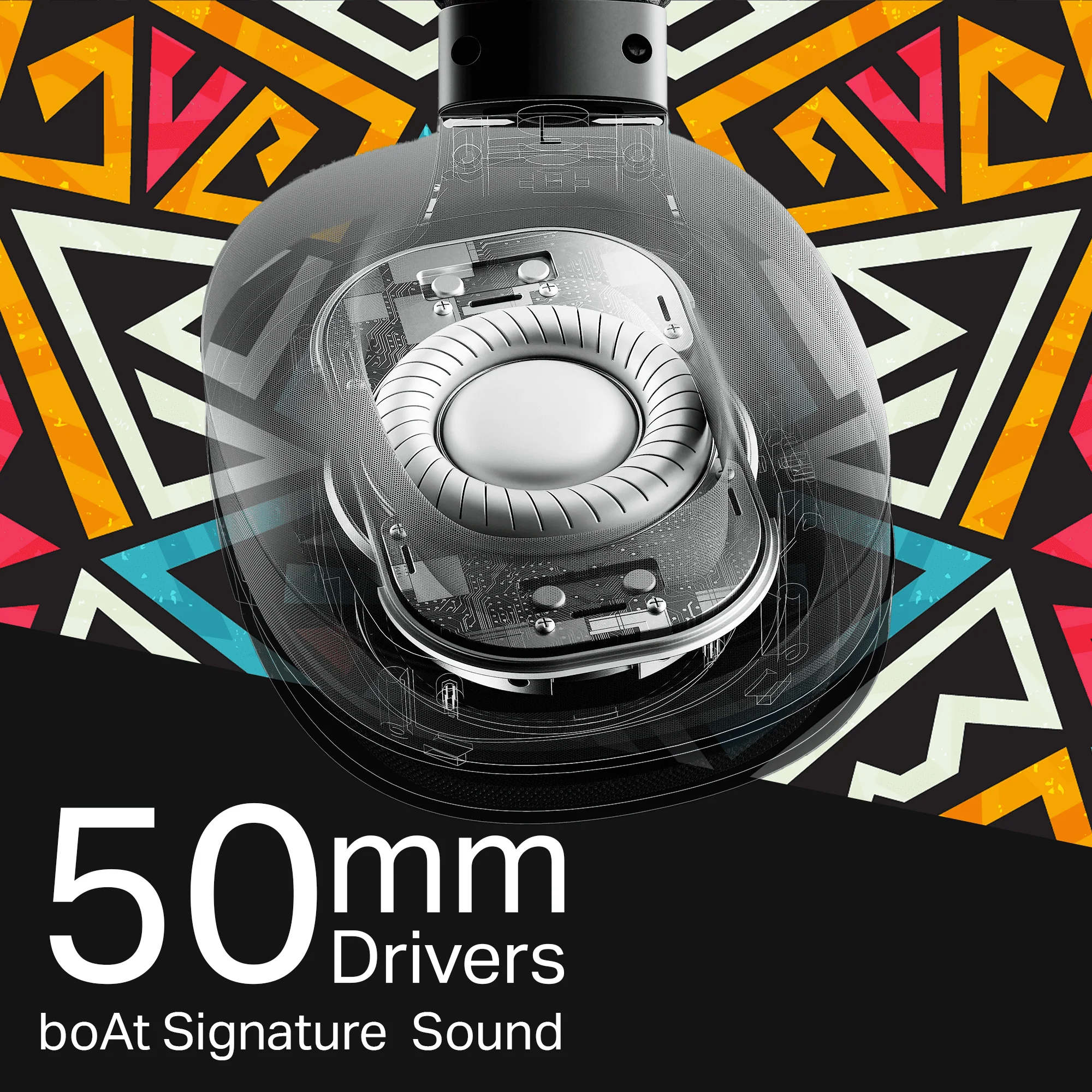 boAt Rockerz Plus 550 | Wireless Headphones with 100H Playback, 50mm Drivers & boAt Signature Sound - Image 6