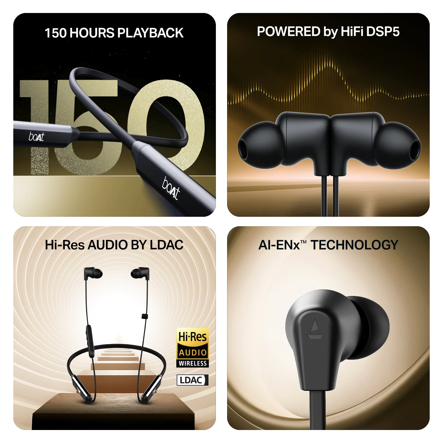 boAt Rockerz Trinity Grande | Wireless Neckband with 150 Hours Playback, AI ENx™ Tech, Dual EQs & BEAST™ Mode - Image 3