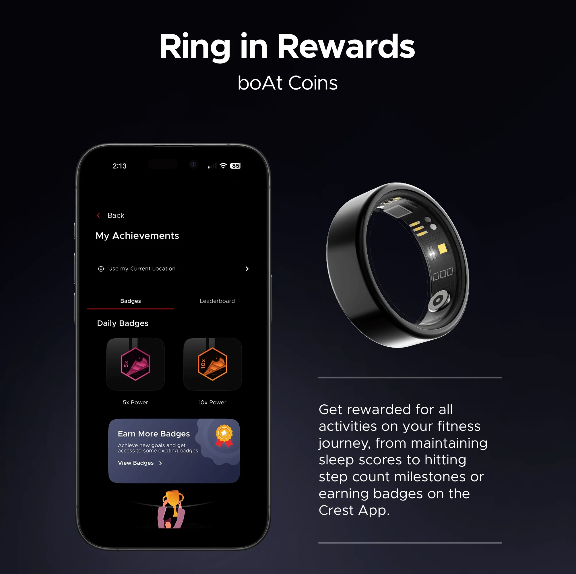 boAt Smart Ring Active | Smart Ring with Stainless Steel Design, 90% Lighter, Health Monitoring, Magnetic Charging Case - Image 12