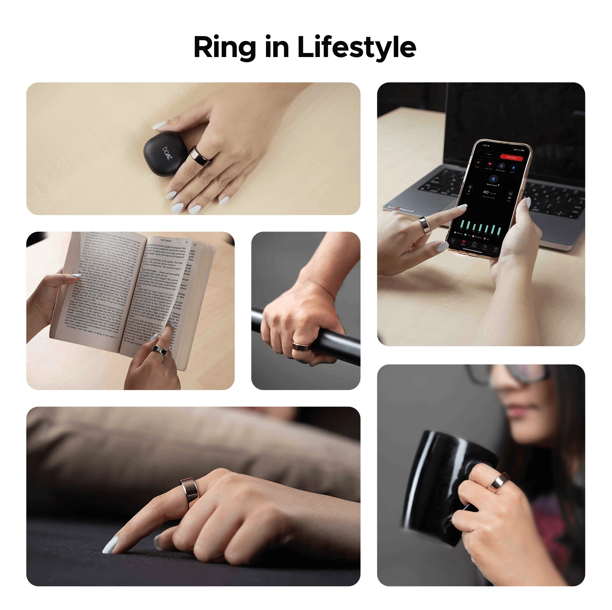 boAt Smart Ring Active | Smart Ring with Stainless Steel Design, 90% Lighter, Health Monitoring, Magnetic Charging Case - Image 13