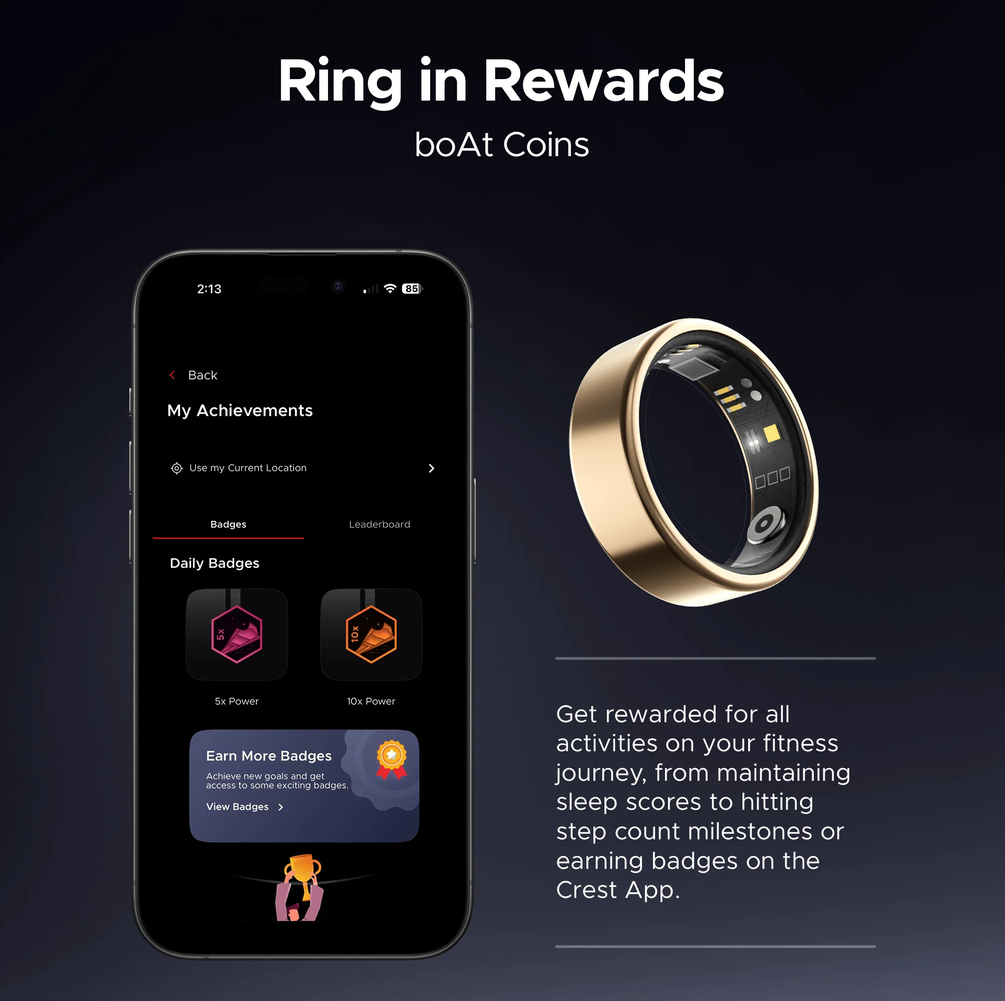 boAt Smart Ring Active | Smart Ring with Stainless Steel Design, 90% Lighter, Health Monitoring, Magnetic Charging Case - Image 23
