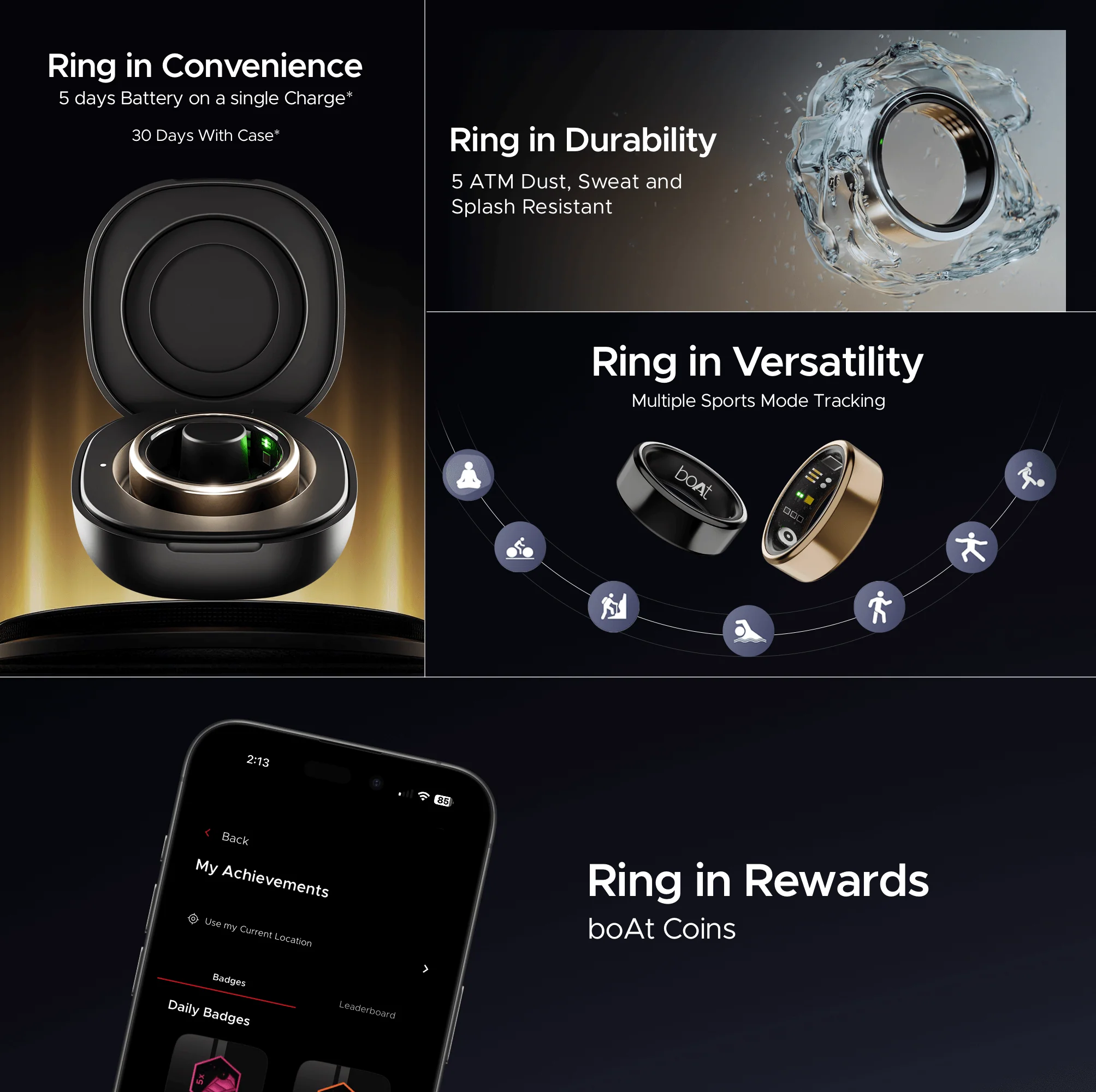 boAt Smart Ring Active | Smart Ring with Stainless Steel Design, 90% Lighter, Health Monitoring, Magnetic Charging Case - Image 25