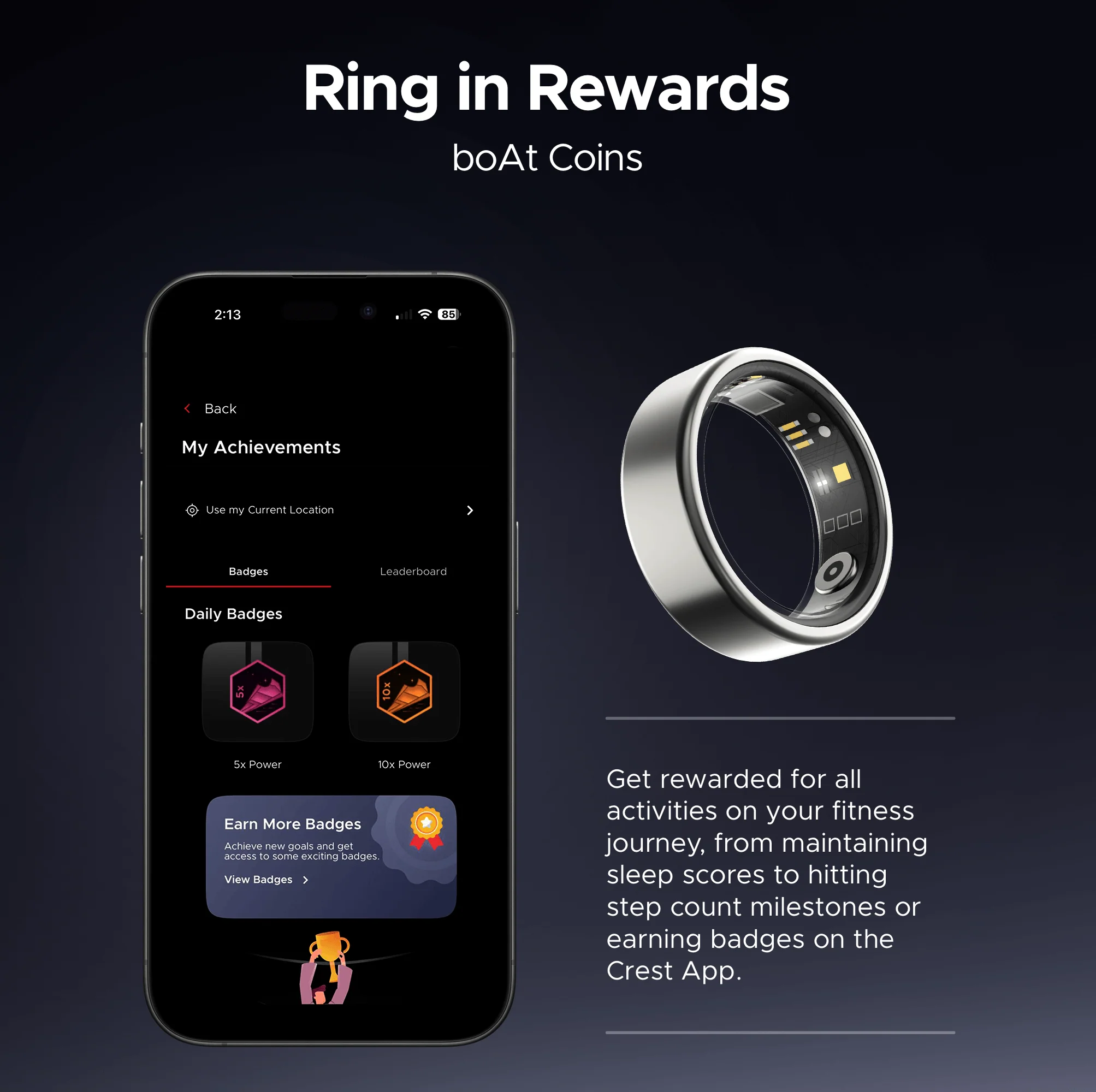 boAt Smart Ring Active | Smart Ring with Stainless Steel Design, 90% Lighter, Health Monitoring, Magnetic Charging Case - Image 34