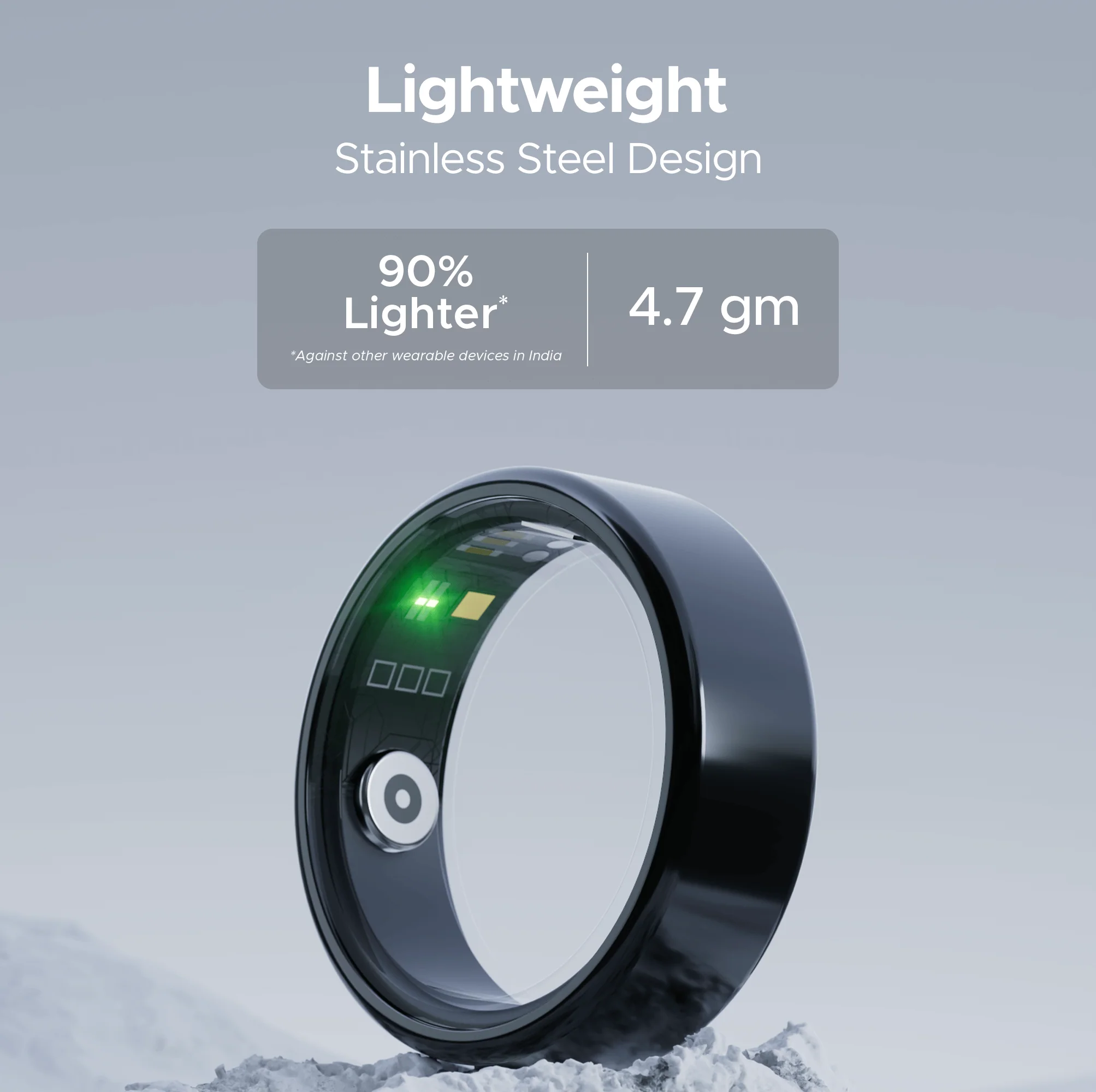 boAt Smart Ring Active | Smart Ring with Stainless Steel Design, 90% Lighter, Health Monitoring, Magnetic Charging Case - Image 5