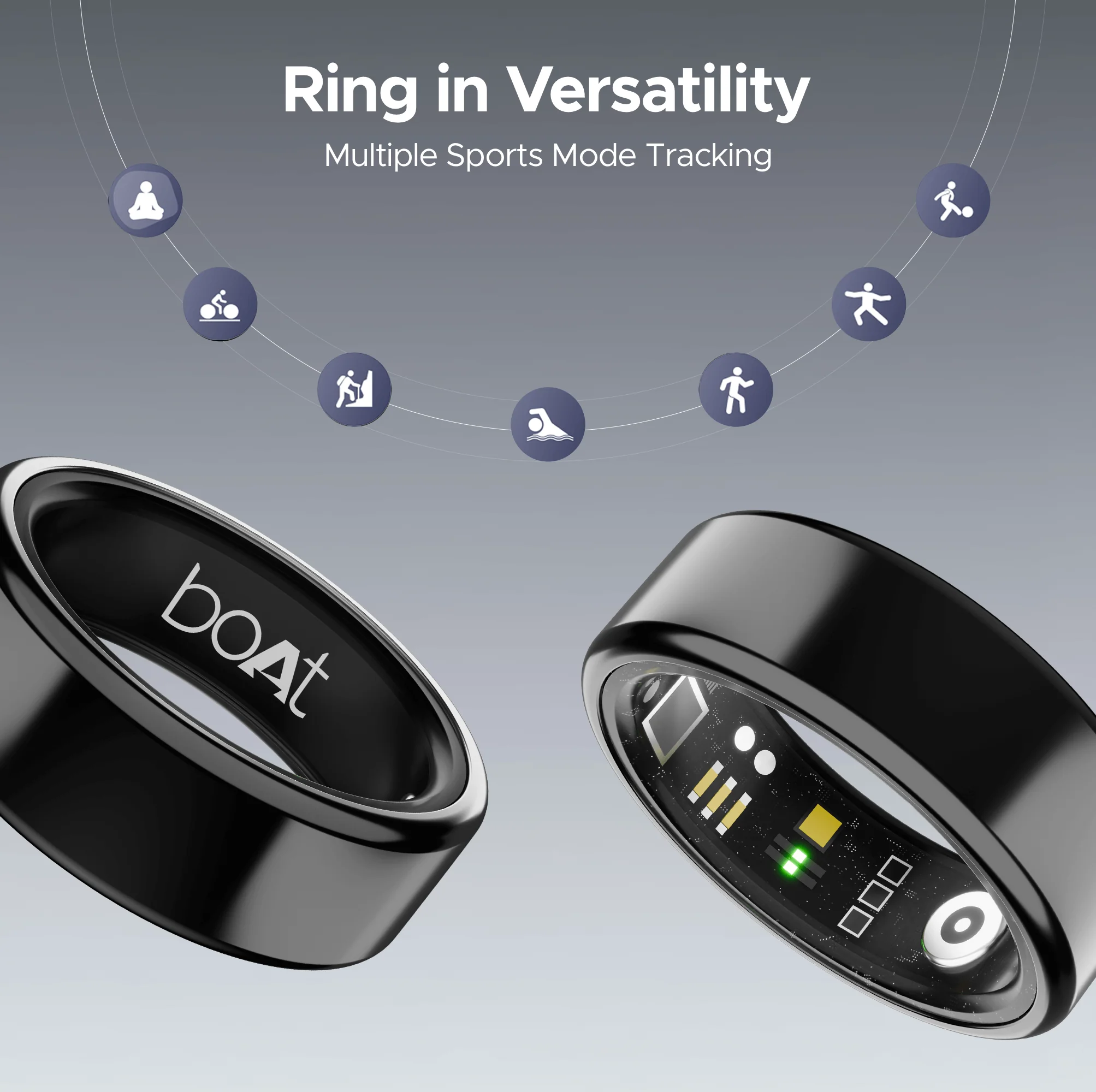boAt Smart Ring Active | Smart Ring with Stainless Steel Design, 90% Lighter, Health Monitoring, Magnetic Charging Case - Image 8