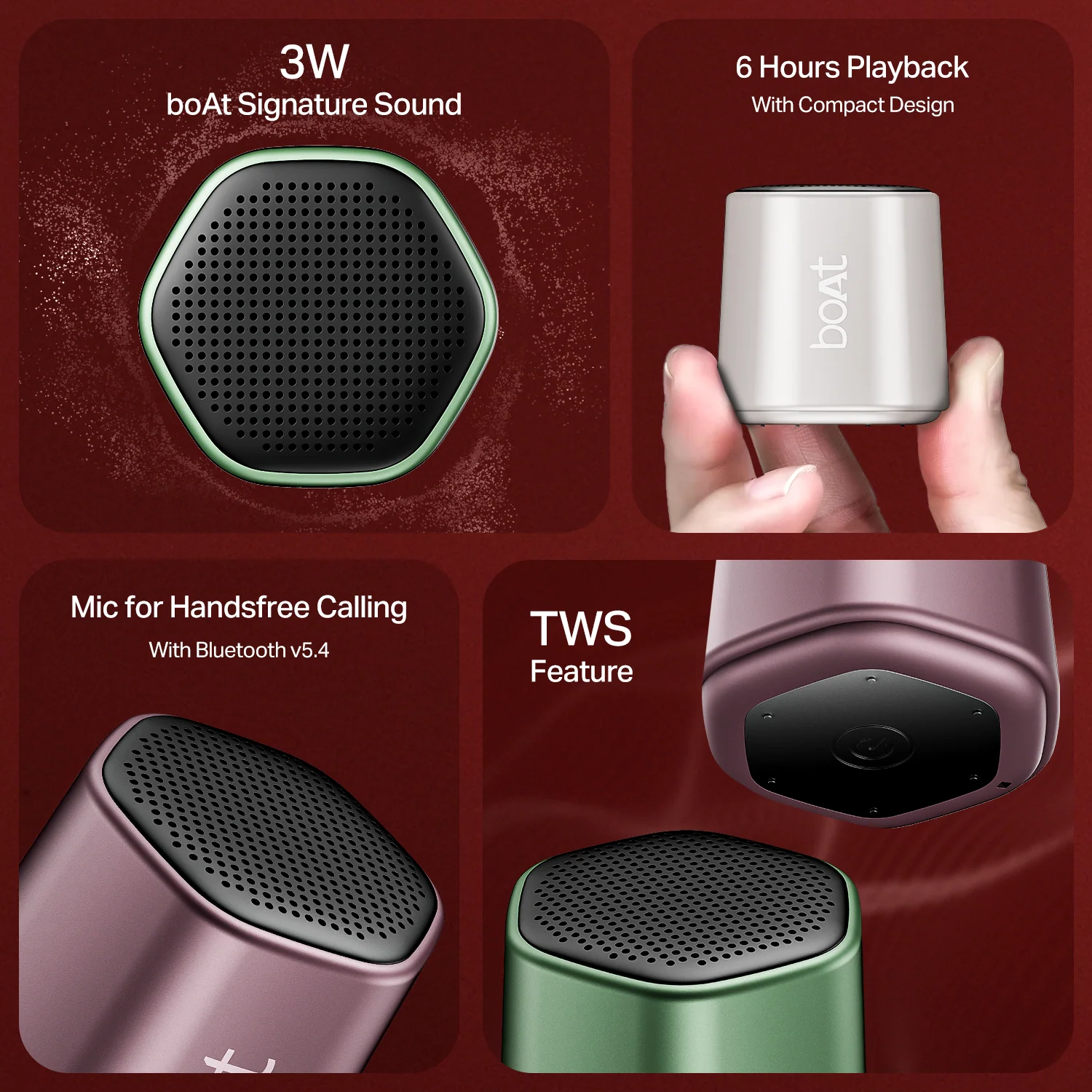 boAt Stone 100 | Portable Bluetooth Speaker with 3W boAt Signature Sound, 6 Hours Playback - Image 18