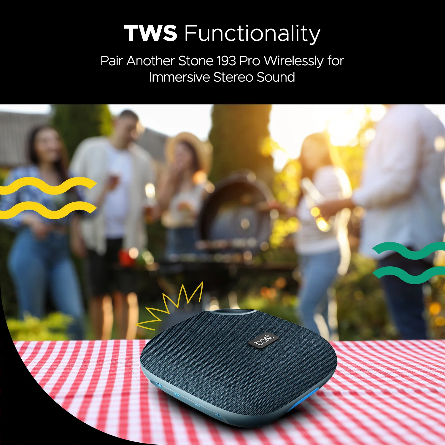 boAt Stone 193 Pro | Portable Bluetooth Speaker with 5W boAt Signature Sound, 12 Hours Playback, TWS Functionality - Image 16