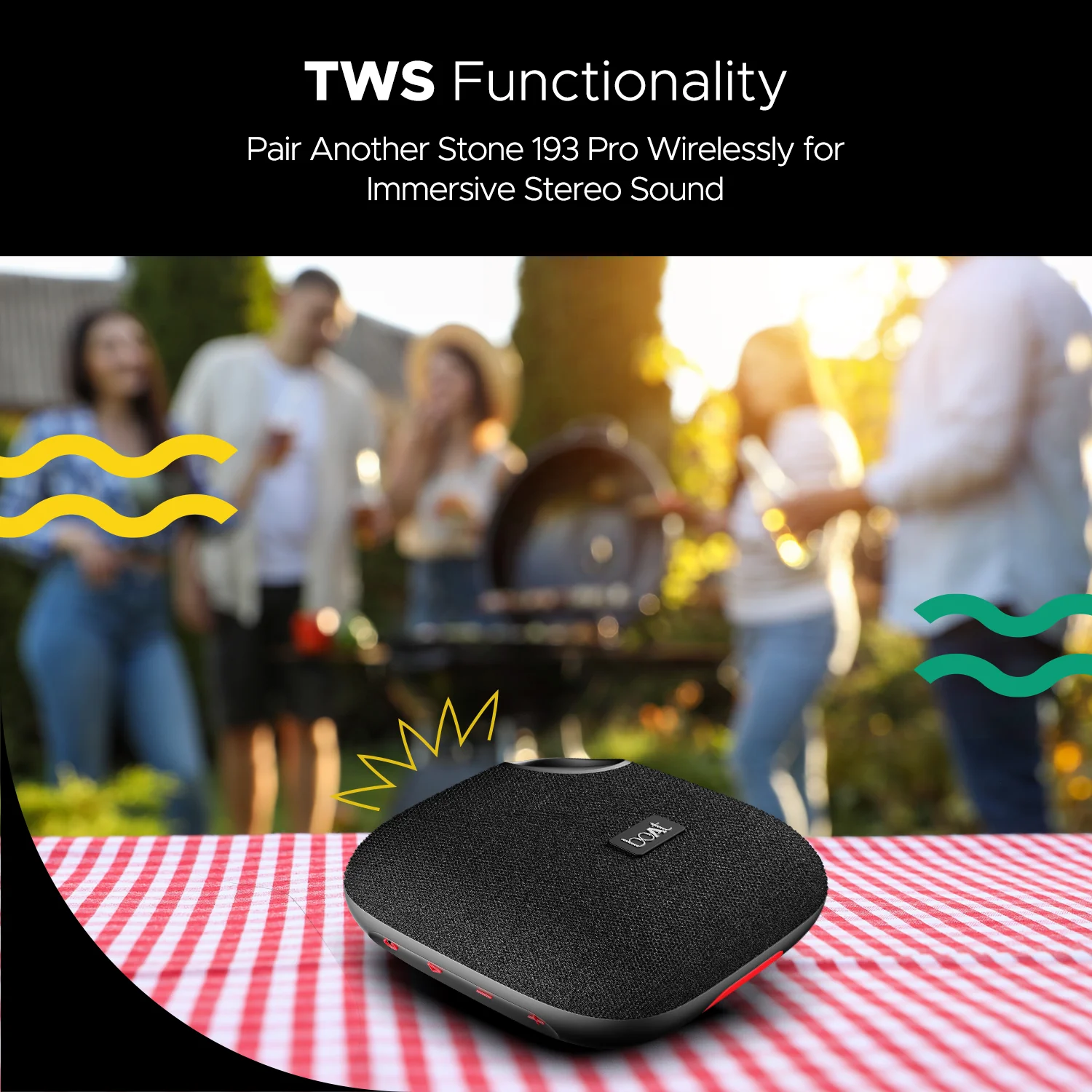 boAt Stone 193 Pro | Portable Bluetooth Speaker with 5W boAt Signature Sound, 12 Hours Playback, TWS Functionality - Image 9