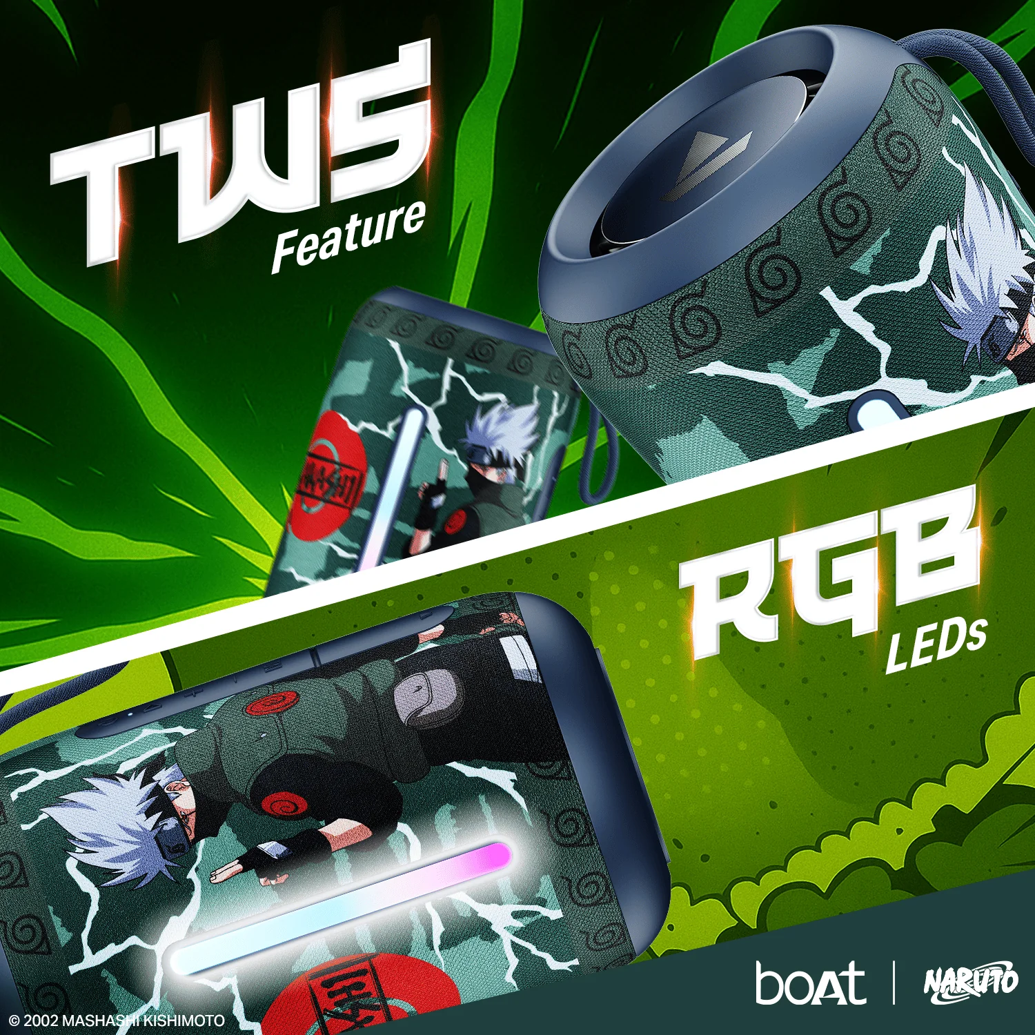 boAt Stone 350 Pro Naruto Edition | Naruto Series - Portable Bluetooth Speaker with 14W boAt Signature Sound, 12 Hours Playback, RGB LED - Image 12