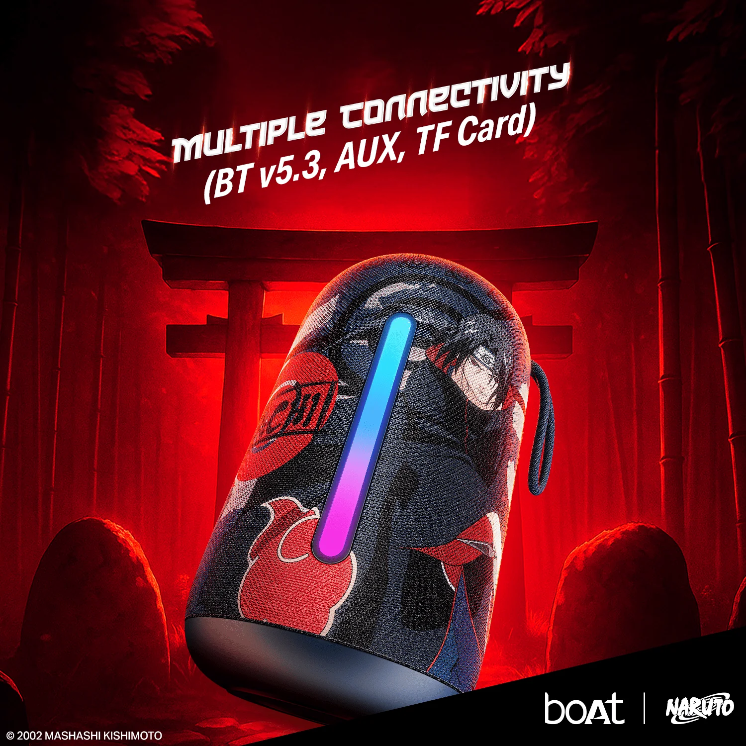boAt Stone 350 Pro Naruto Edition | Naruto Series - Portable Bluetooth Speaker with 14W boAt Signature Sound, 12 Hours Playback, RGB LED - Image 4
