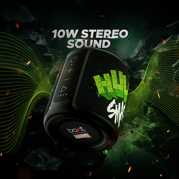 boAt Stone 352 Hulk Edition | Portable Speaker with 10W RMS Stereo Sound, 12 Hours Playback, TWS Technology, 2200mAh battery - Image 3